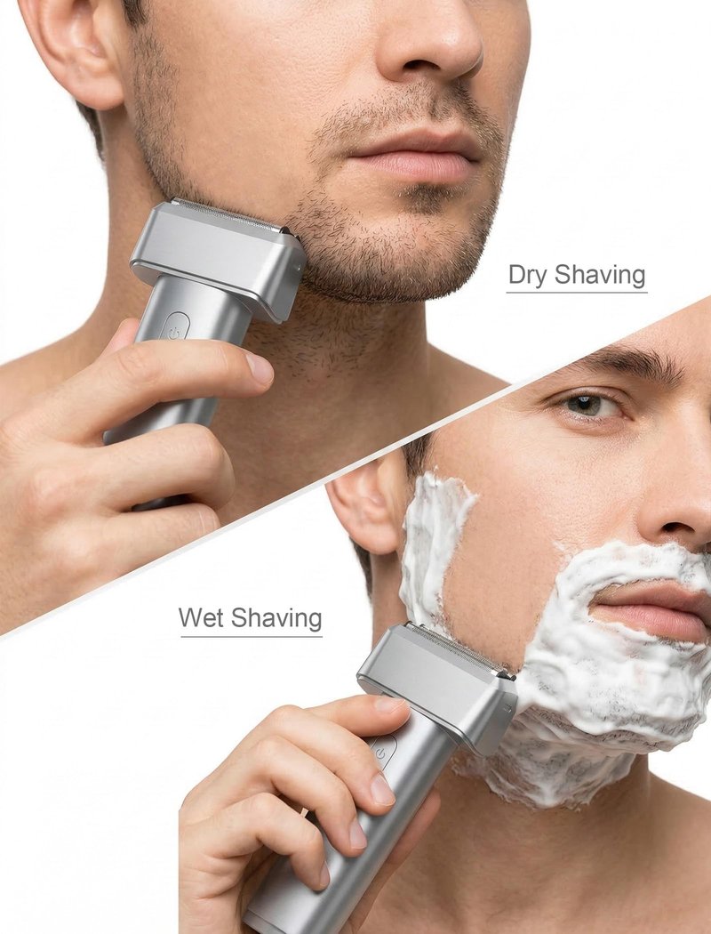 Men's Electric Foil Shaver Rinse Under Faucet & Shower Ready with Wet/Dry Shave, Type-C Fast Charging & Digital LED Display, Travel-Rechargeable Razor for Daily Close Face Beard Grooming
