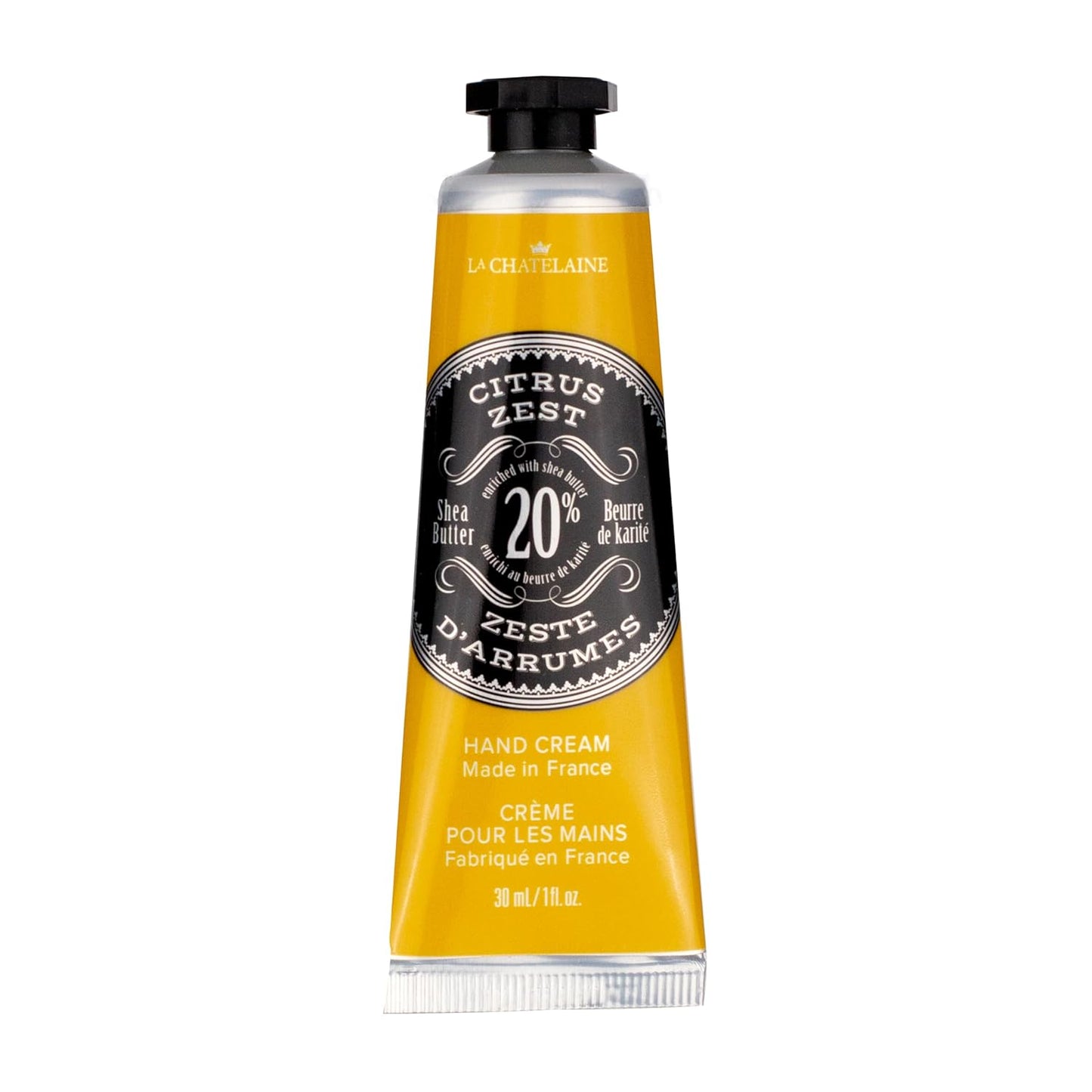 La Chatelaine Shea Butter Hand Cream - Organic Argan Oil, Moisturizing & Nourishing | Travel Size 1 oz/30ml - Amber Cashmere