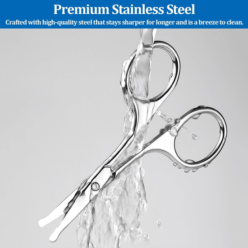 Professional Nose Hair Scissors Set, Stainless Steel Small Shears for Grooming Mustache, Beard Grooming Scissors for Men & Women, Eyebrow Ear Facial Trimmer (3 Pack)