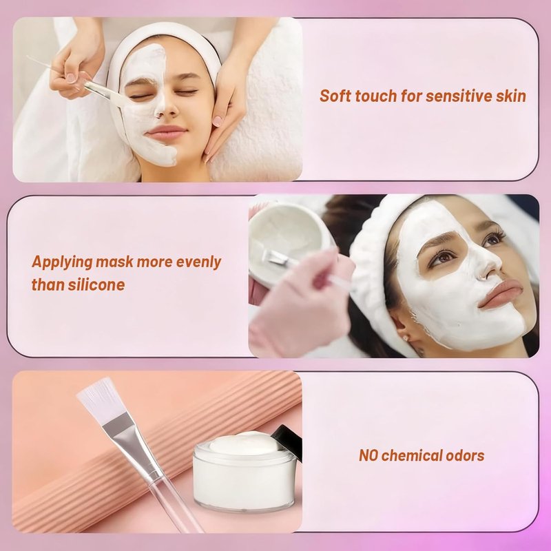 Facial Mask Brushes - 20 Soft Applicators for Makeup & Skincare | Ideal for Mud & Cream Applications (White)