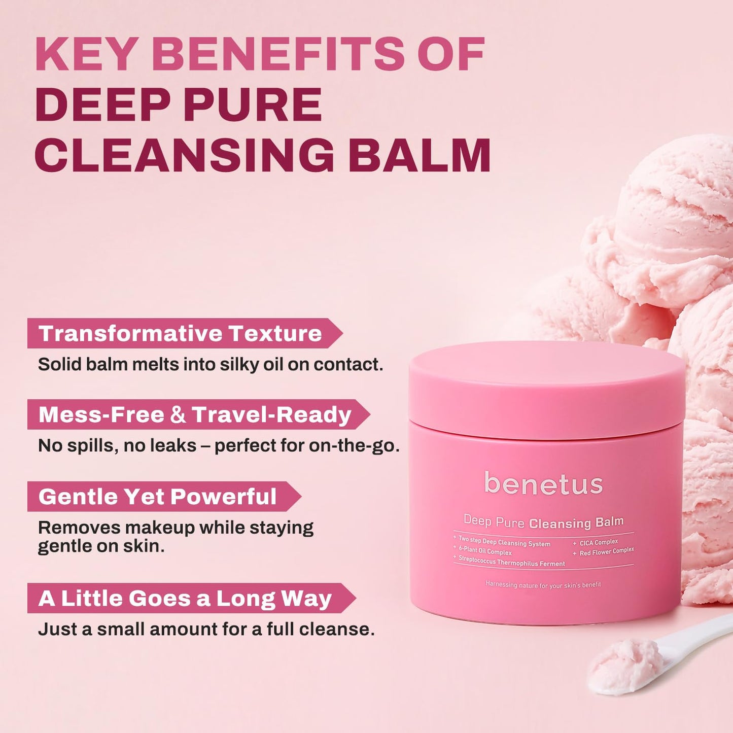 Deep Pure Cleansing Balm - Gentle Makeup Remover for Waterproof Mascara & Long-Wear Makeup | 3.5 fl oz