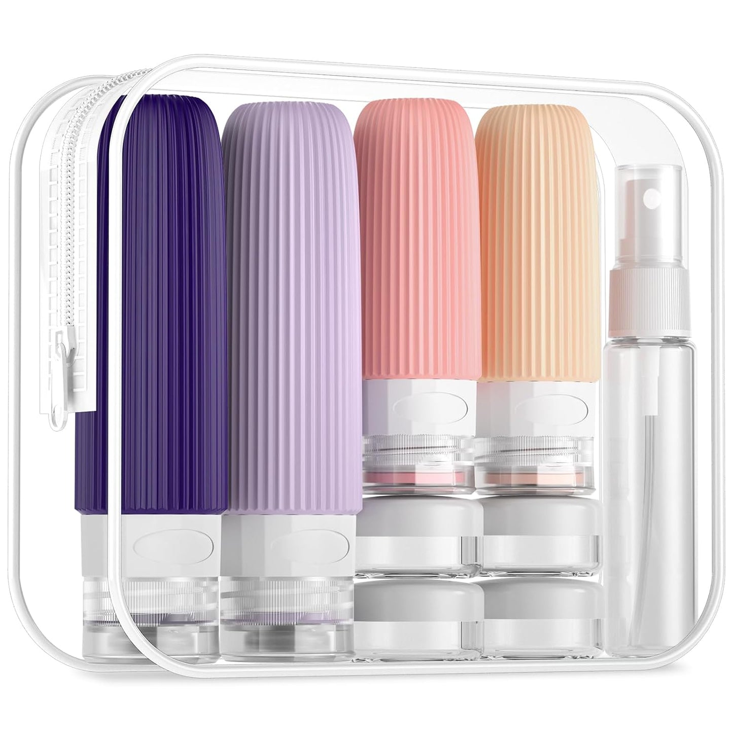 Travel Bottles for Toiletries - 16 Pack Silicone Containers | 6oz Leak-Proof Shampoo & Conditioner Set