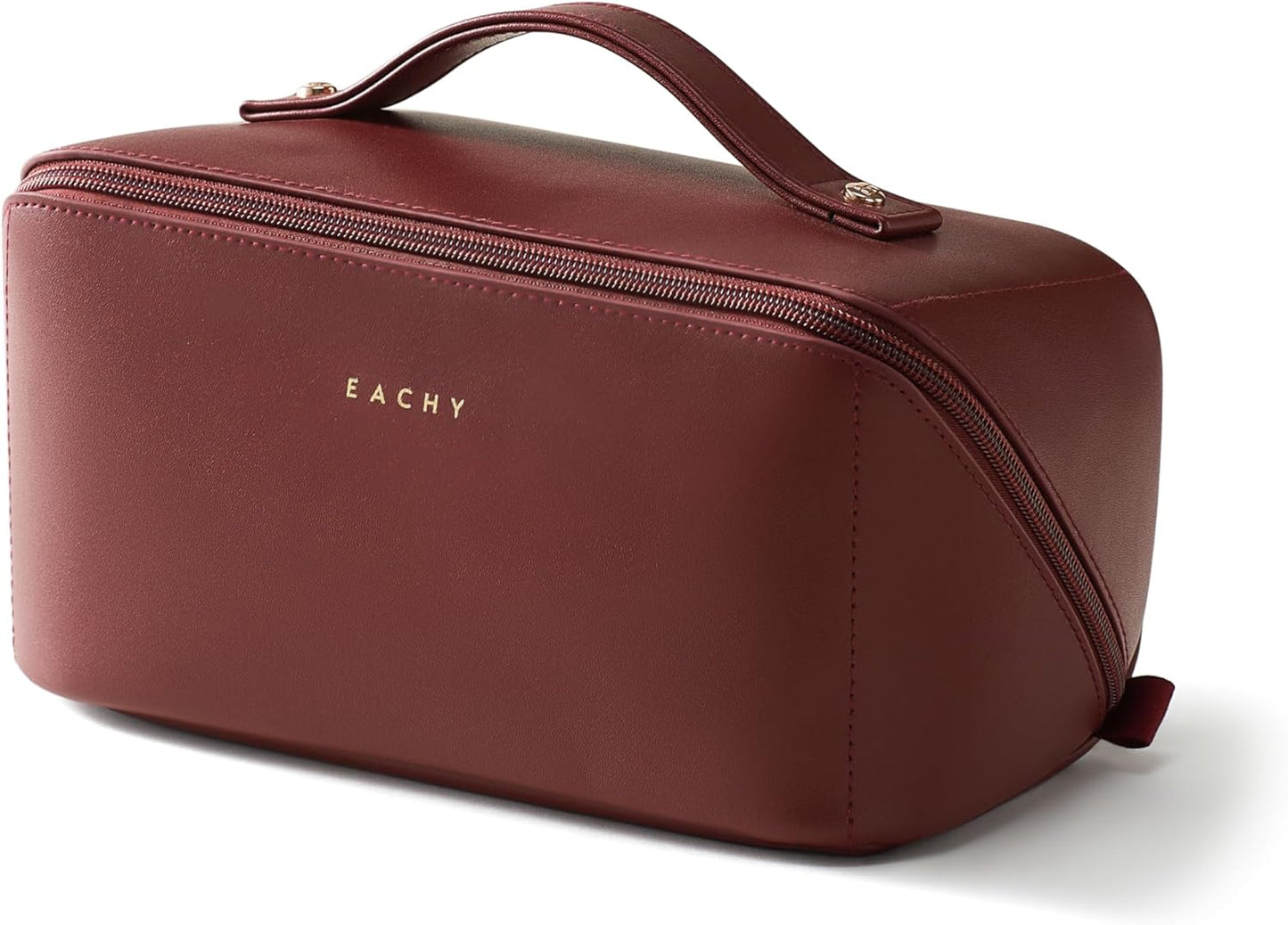 Travel Makeup Bag - Large Capacity Waterproof PU Leather Cosmetic Organizer for Skincare & Brushes | Portable Toiletry Bag