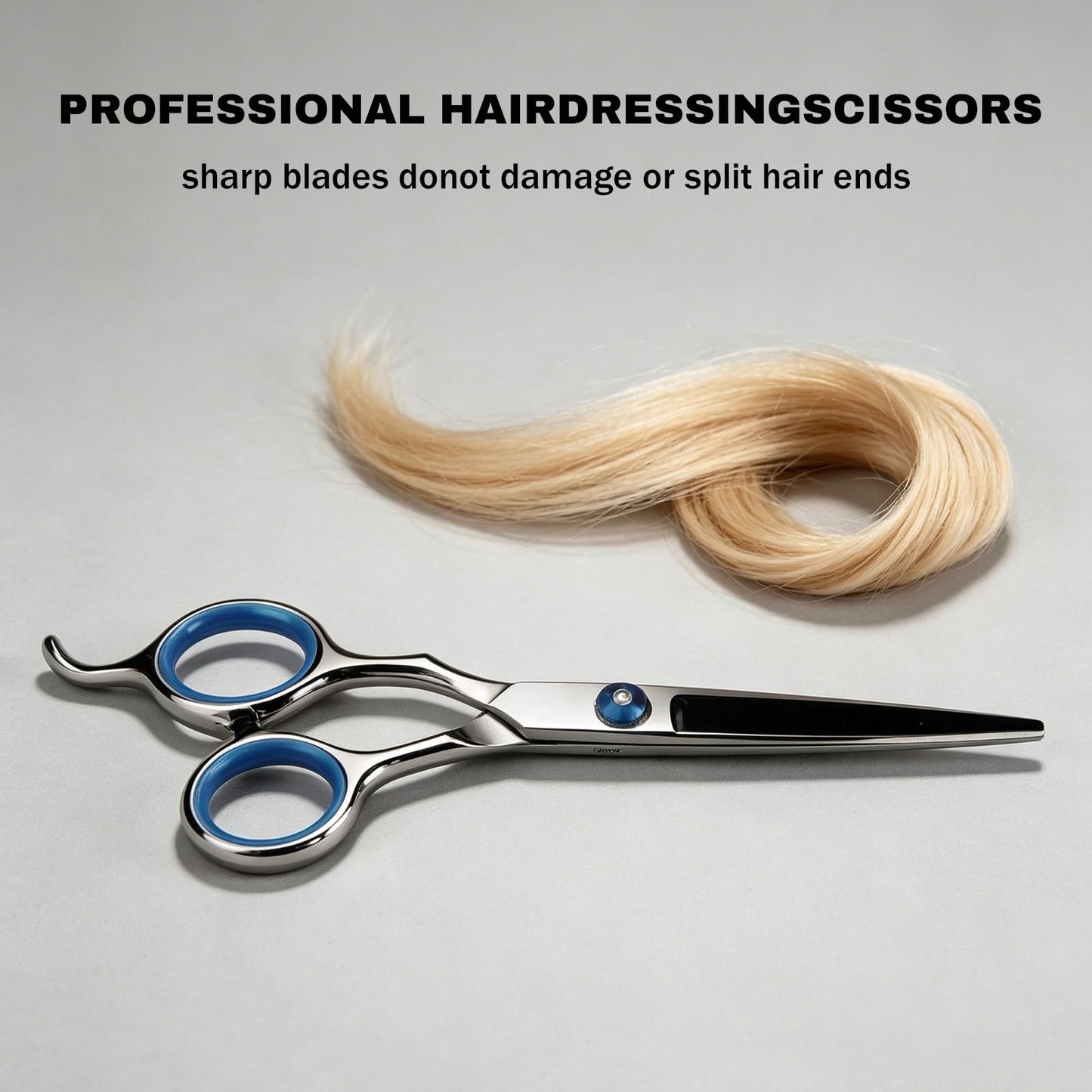 BQUFQ Stainless Steel Hair Cutting Scissors 6.5 Inch Hairdressing Razor Shears Professional Salon Barber Haircut Scissors, One Comb Included, Home Use for Man Woman Adults