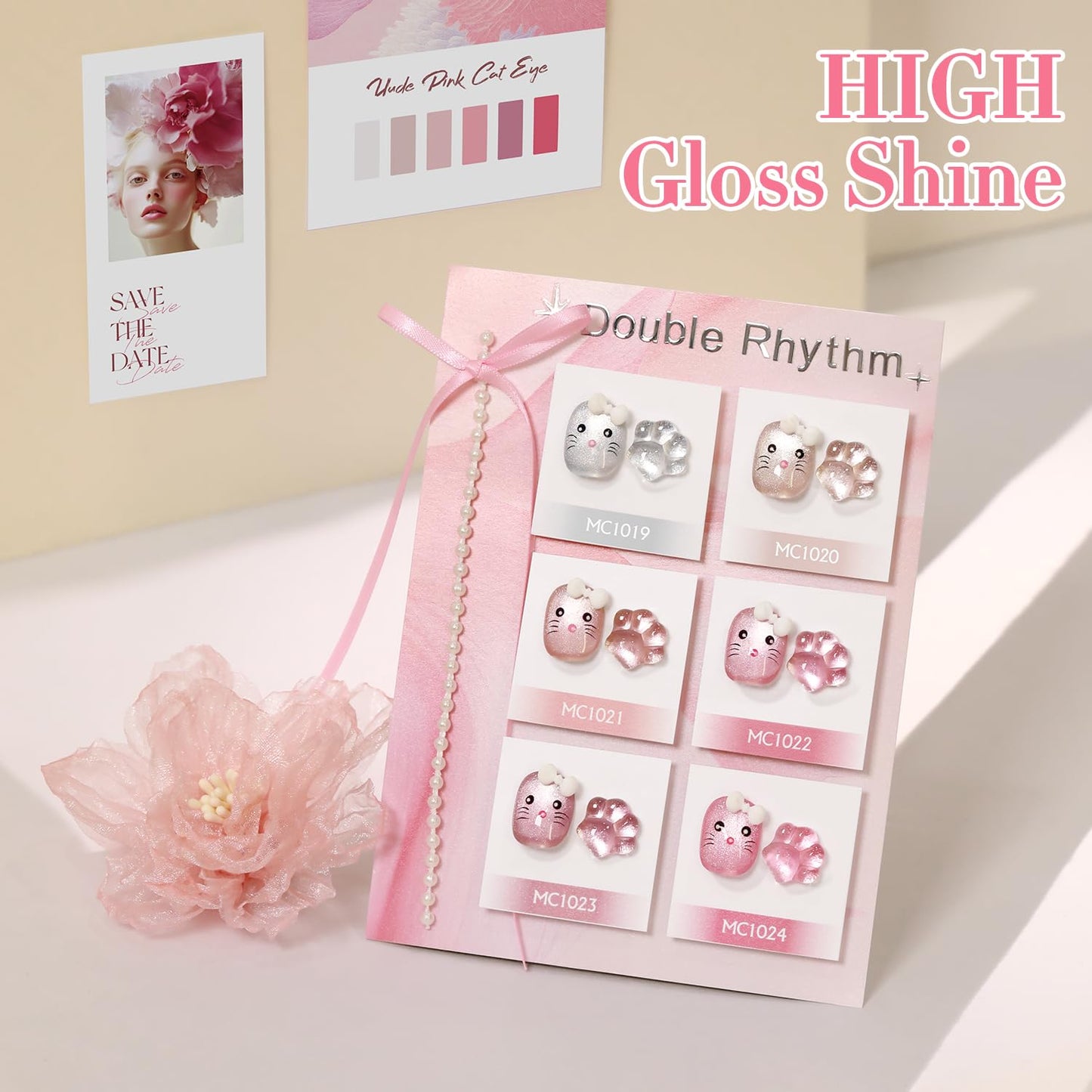 Cat Eye Gel Polish Set - 6 Shimmering Colors with Magnetic Holographic Effect | UV Nail Art Kit