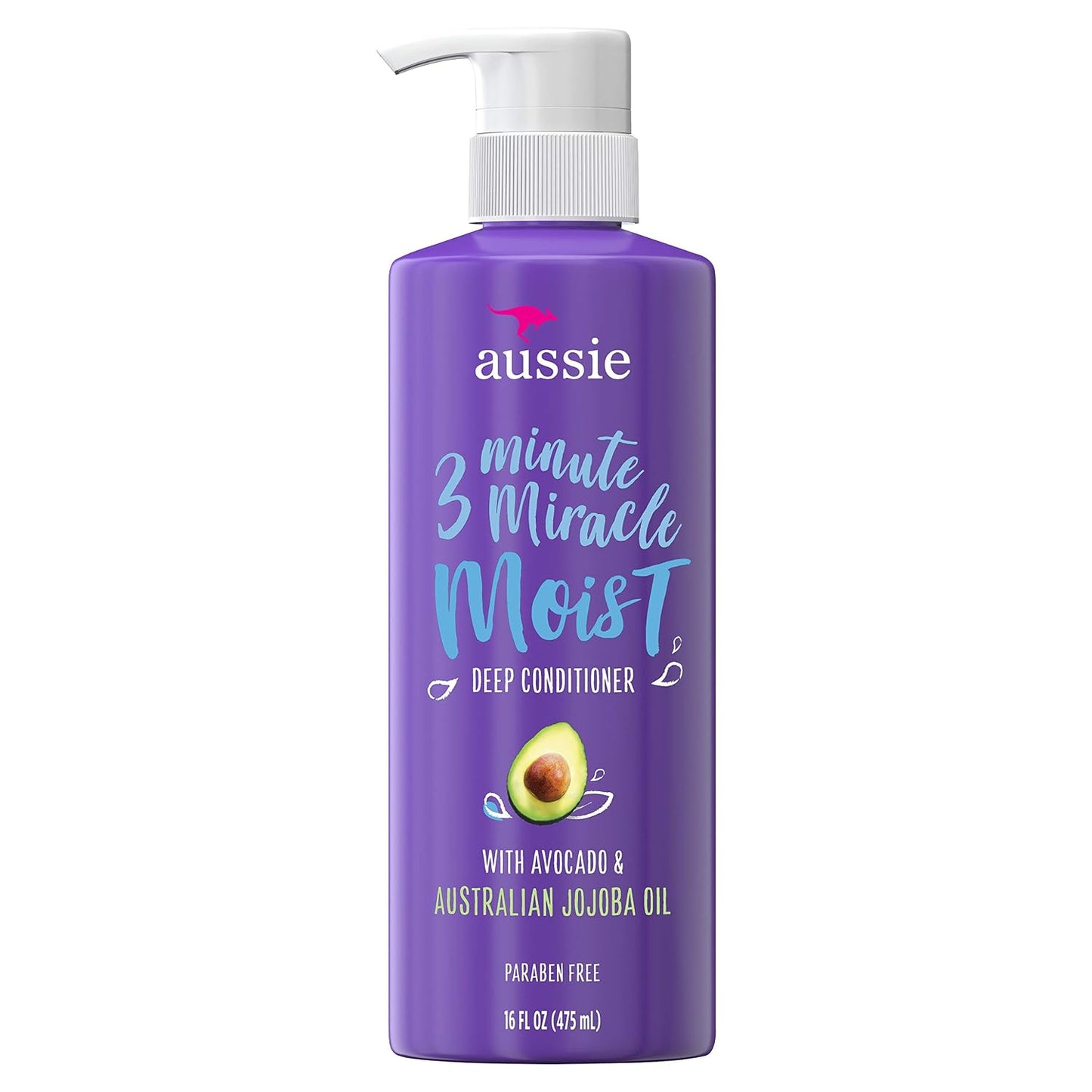 Aussie 3 Minute Miracle Moist Deep Conditioner - Nourishing Avocado & Jojoba Oil | 16 Fl Oz Each, Triple Pack
