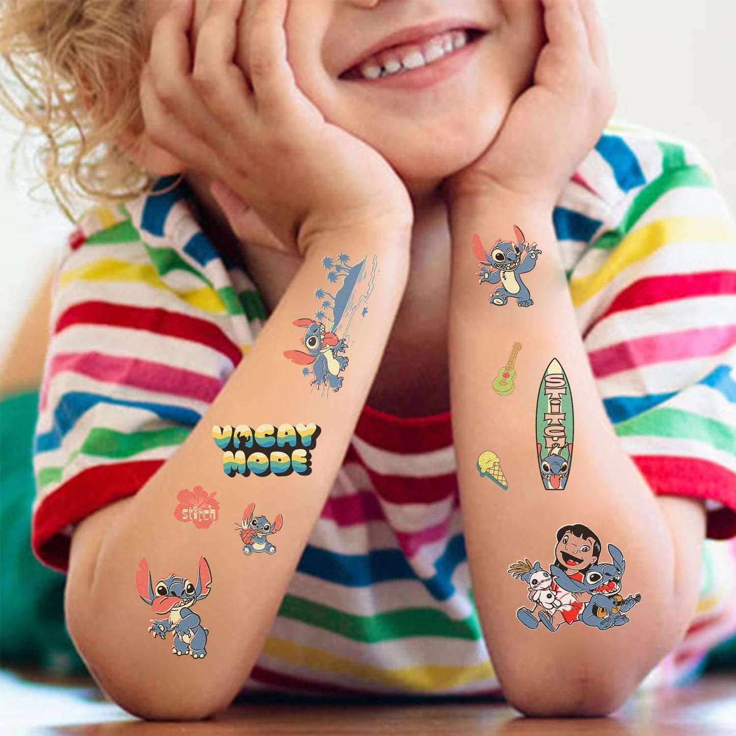 Stitch Temporary Tattoos - 10 Sheets of Fun Cartoon Designs | Perfect for Teen Birthday Parties & Home Activities
