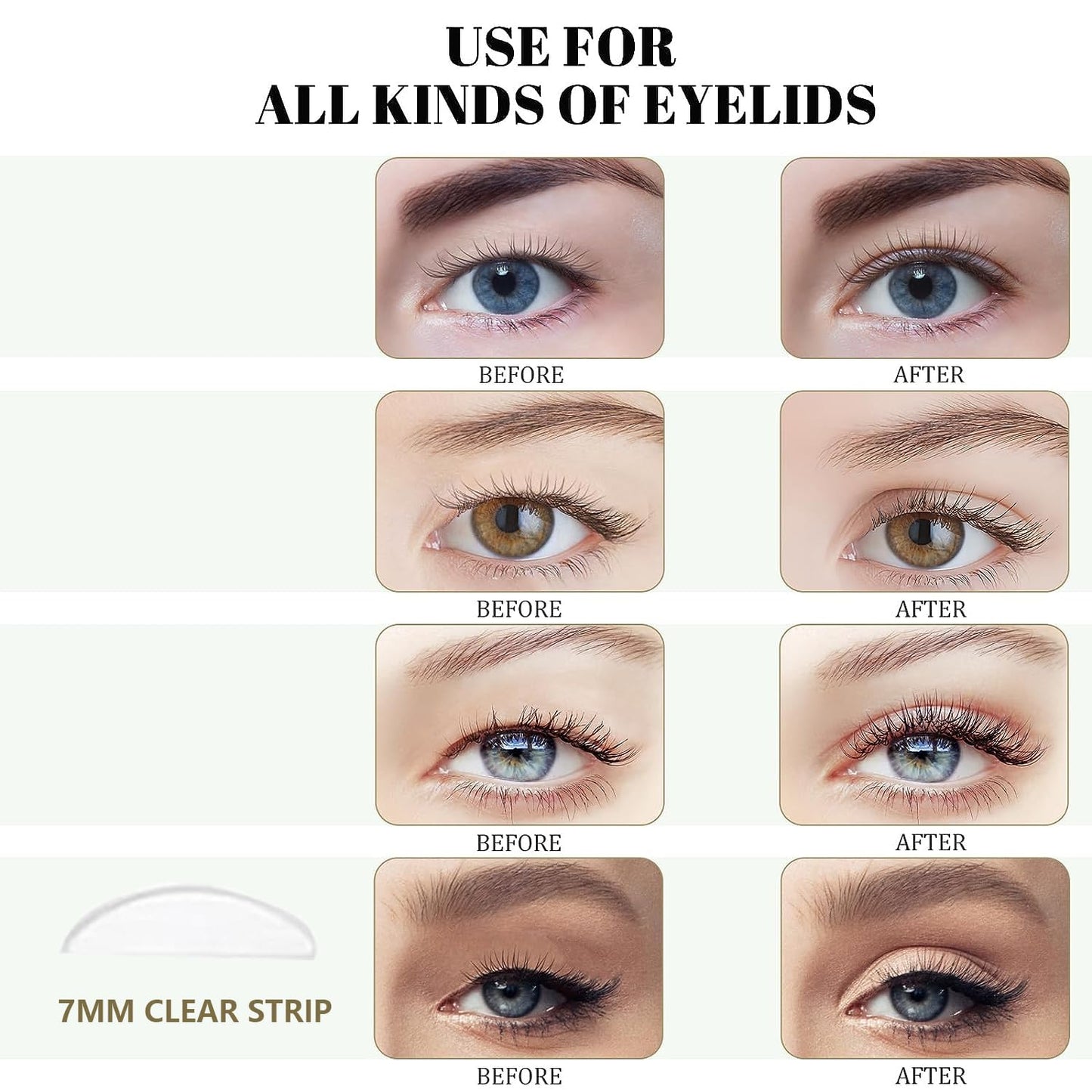 ZMBeautk 7MM 720Count Natural Invisible Single Side Eyelid Tape Stickers Medical-use Fiber Eyelid Lift Strip, Suitable for Uneven or Monolids, Perfect for Uneven Mono-Eyelids, Large