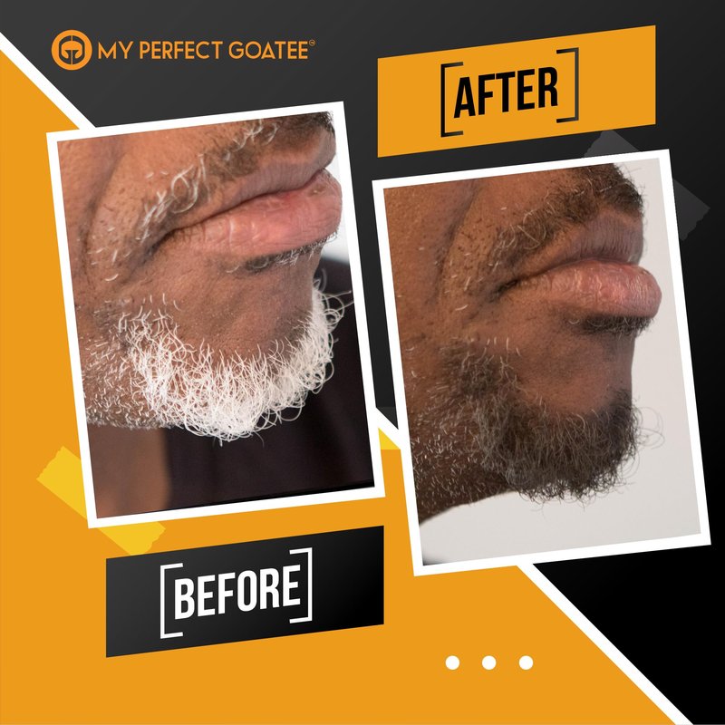 Temporary Beard Color for Men – Natural Gray Coverage – Hypoallergenic, No PPD, Ammonia-Free – 6 Shades – Brush-On – Lasts 24-48 Hours – Goatee Mustache Sideburns | My Perfect Goatee