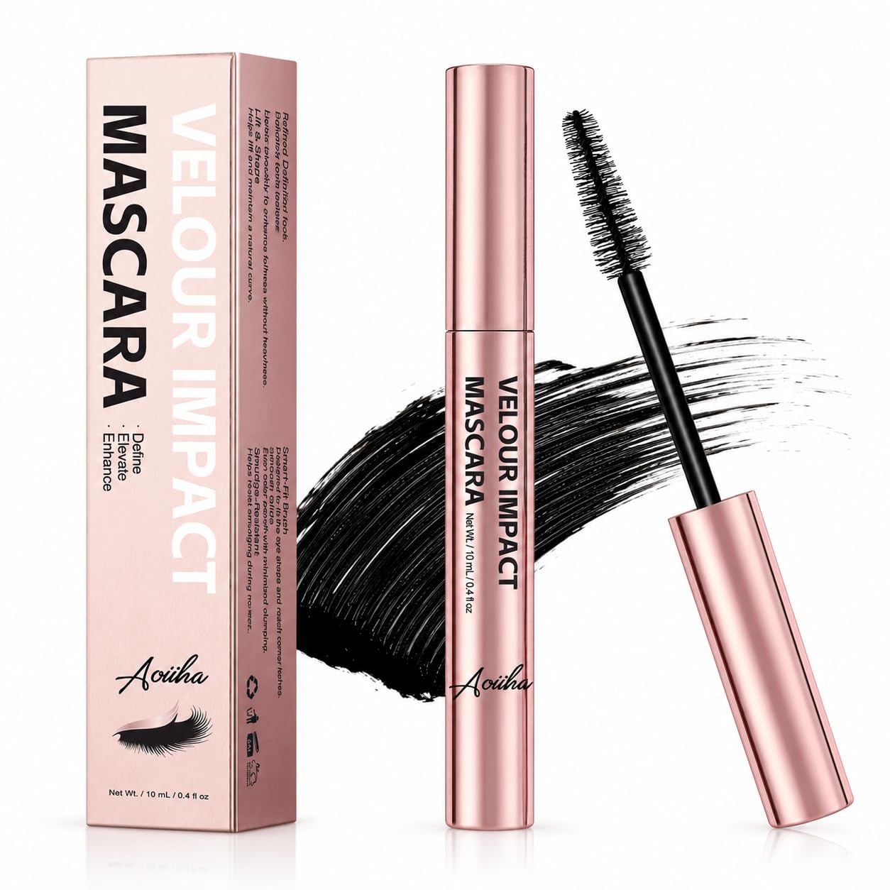 Lengthening & Volumizing Mascara - Tubing Formula for Lift & Volume | Smudge-Proof, Sensitive Eyes Safe