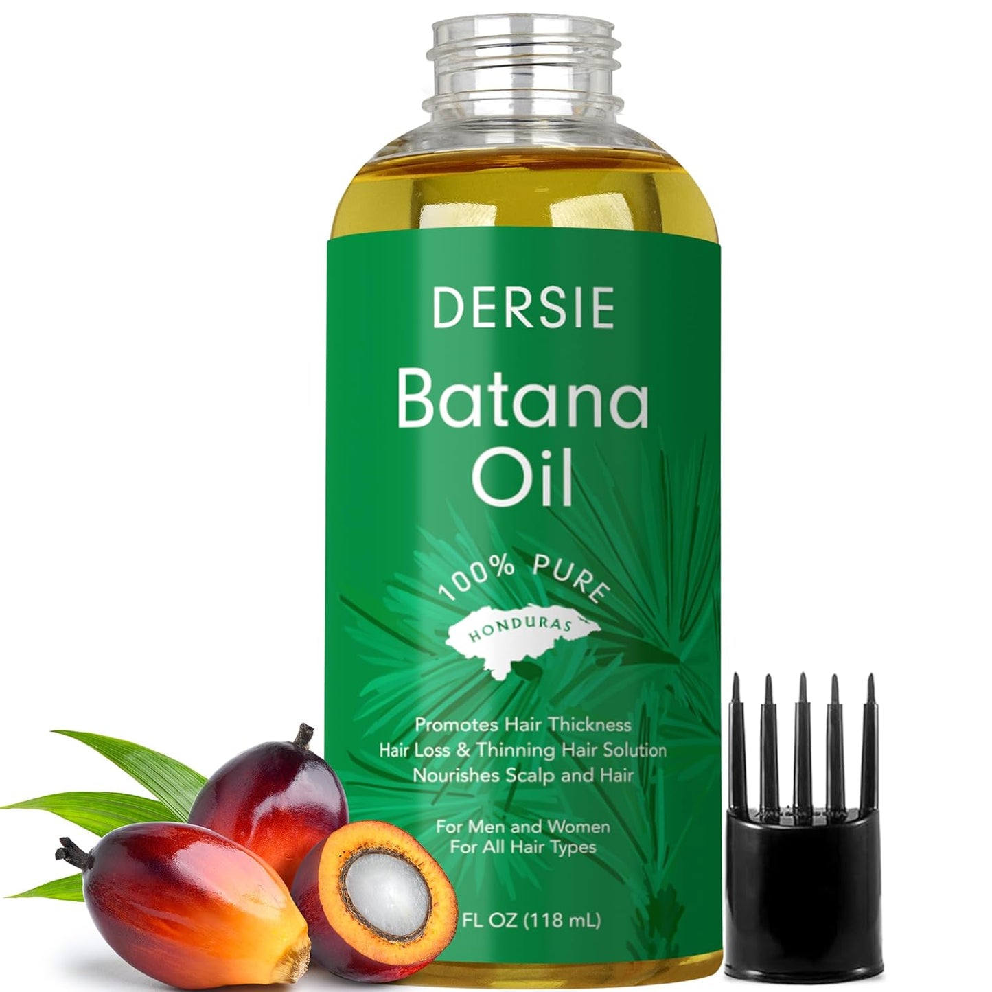 Batana Oil - 100% Pure Organic Leave-In & Pre-Wash Oil for Dry, Damaged Hair - Scalp & Hair Care | 4 fl oz