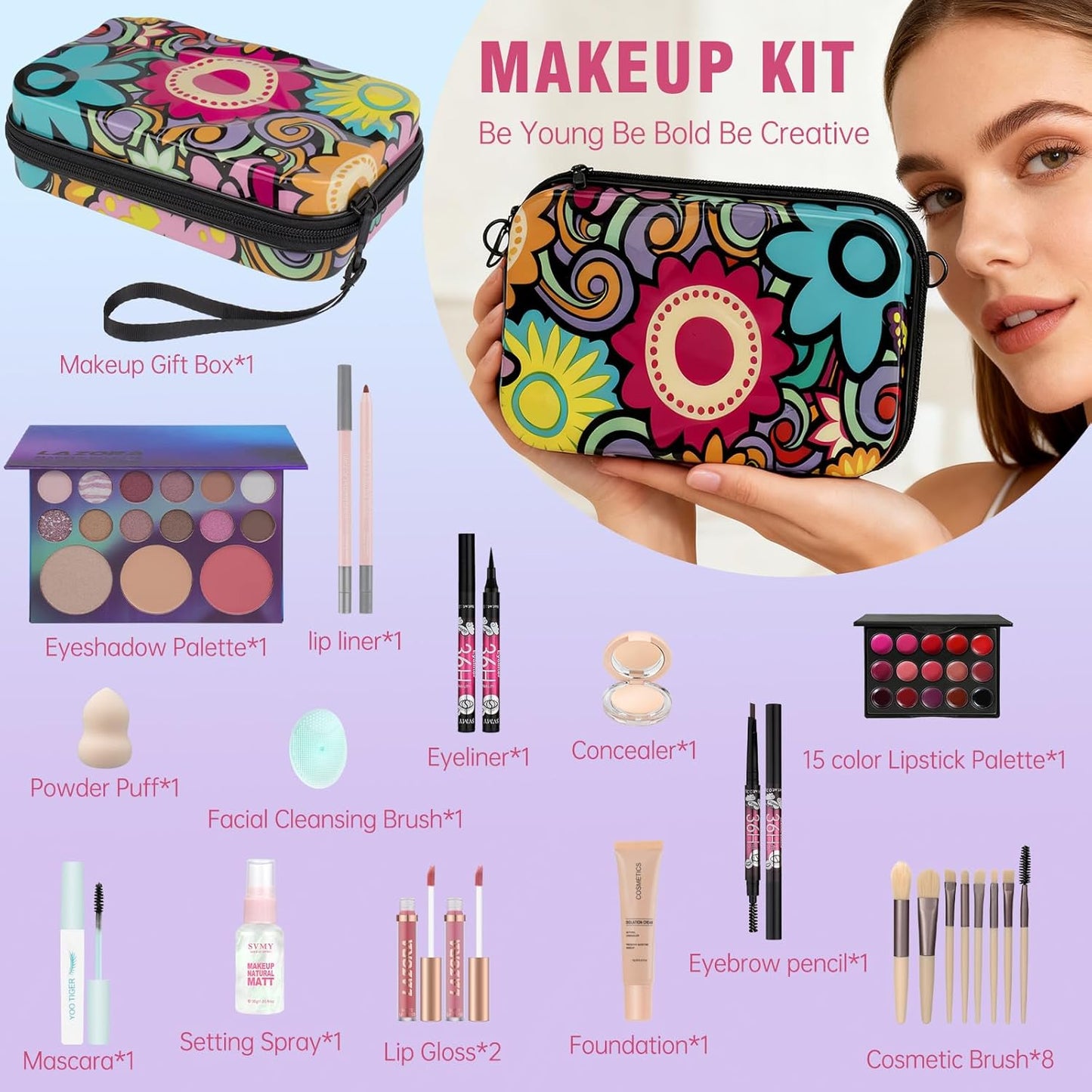 Makeup Set for Teens & Beginners - Travel-Friendly Kit | Perfect Gift for Girls