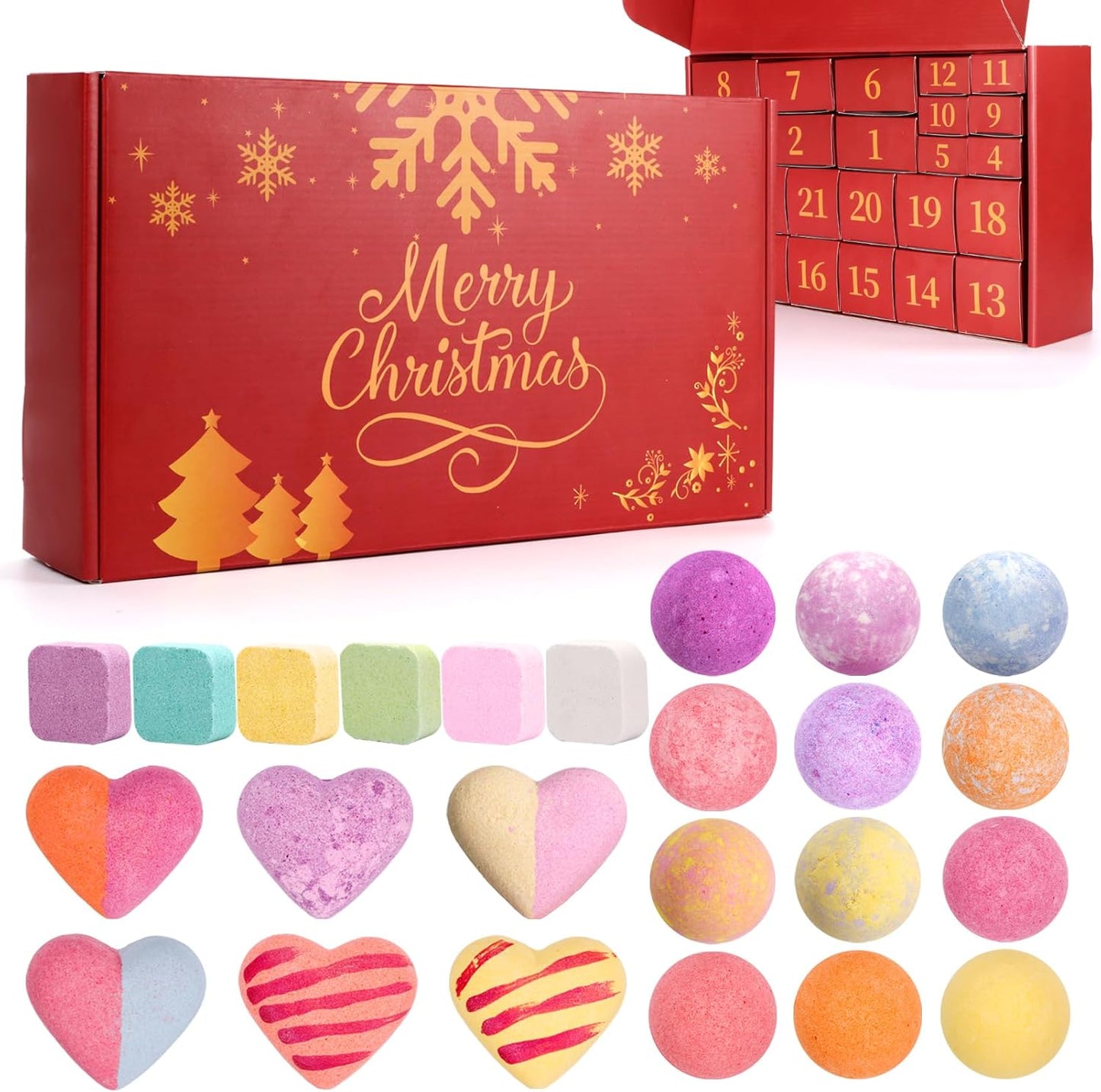 Bath Bomb Advent Calendar 2026 - 24 Days of Natural Scents | Perfect Christmas Gifts for Women