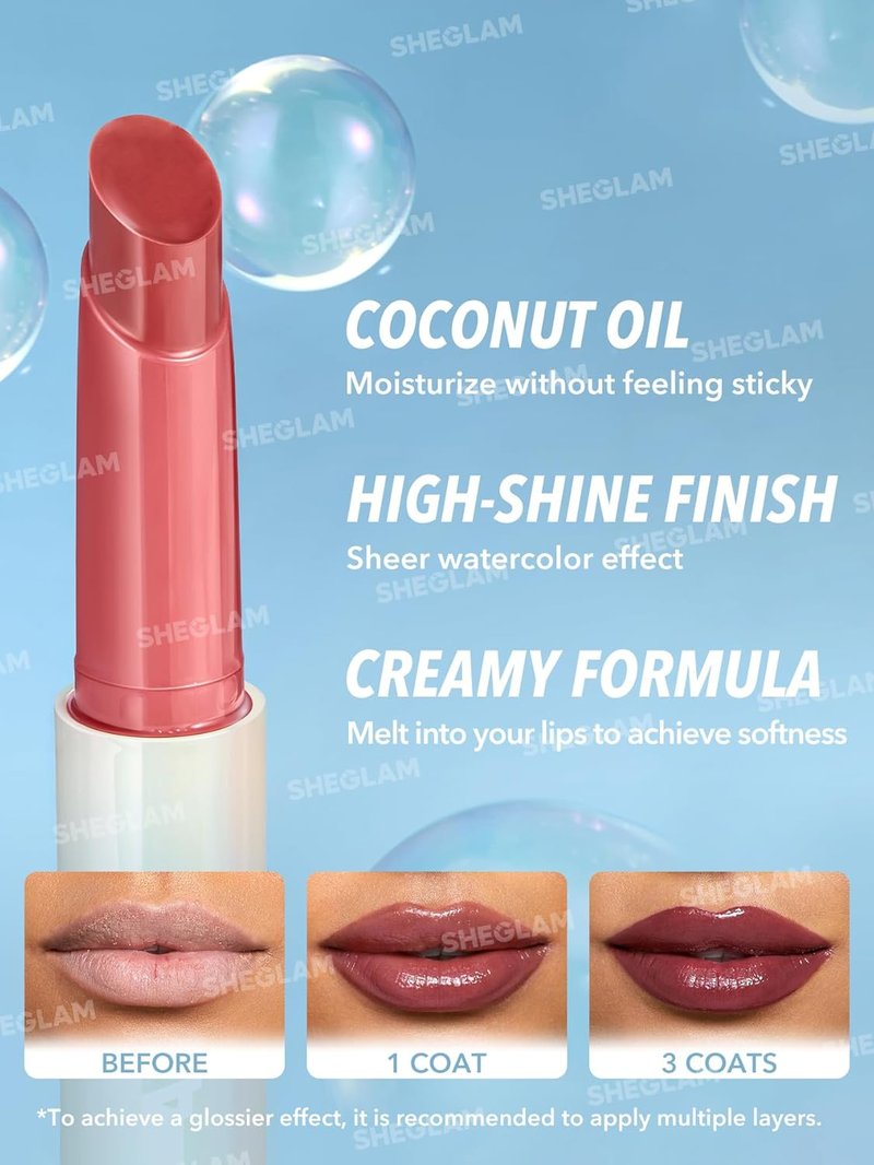 Moisturizing Solid Lip Gloss - Non-Sticky Lipstick with Coconut Oil | Berry Season