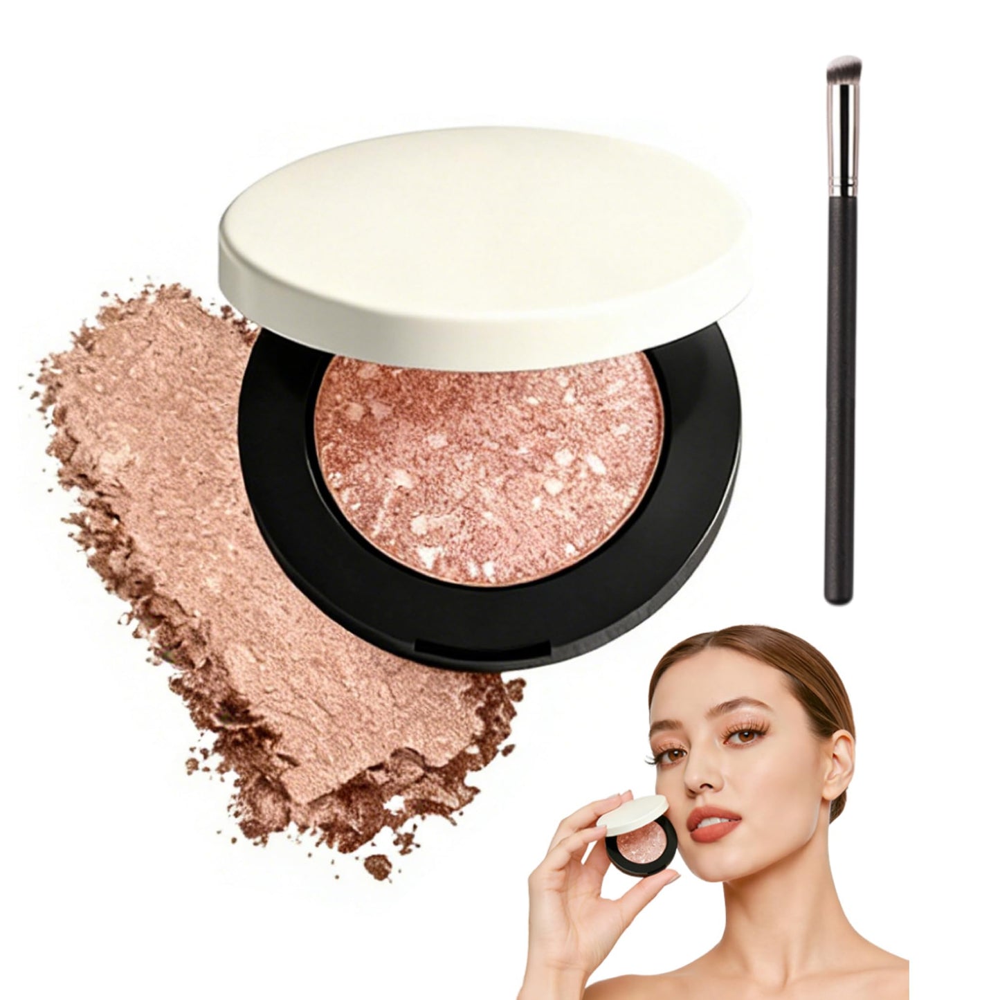 Multicolor Metallic Eyeshadow, 2026 New Multi Chromatic Shimmer Eyeshadow, Buildable Eye shadow Palette for Daily Makeup, High Pigment Eye shadow for All Skin Tones (02Skin)