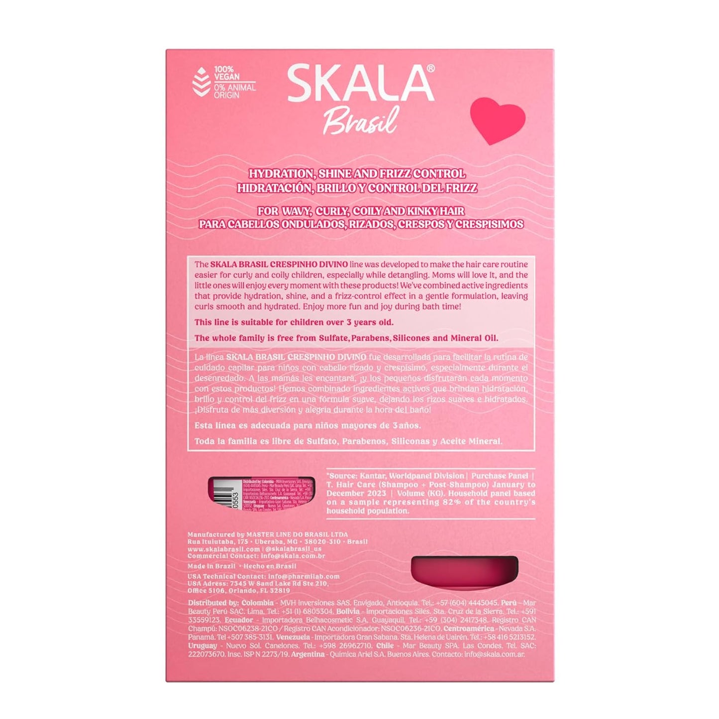 SKALA Kids Curly Hair Shampoo & Conditioner Set - Moisturizing Anti-Frizz Care | 10.9 fl oz Each