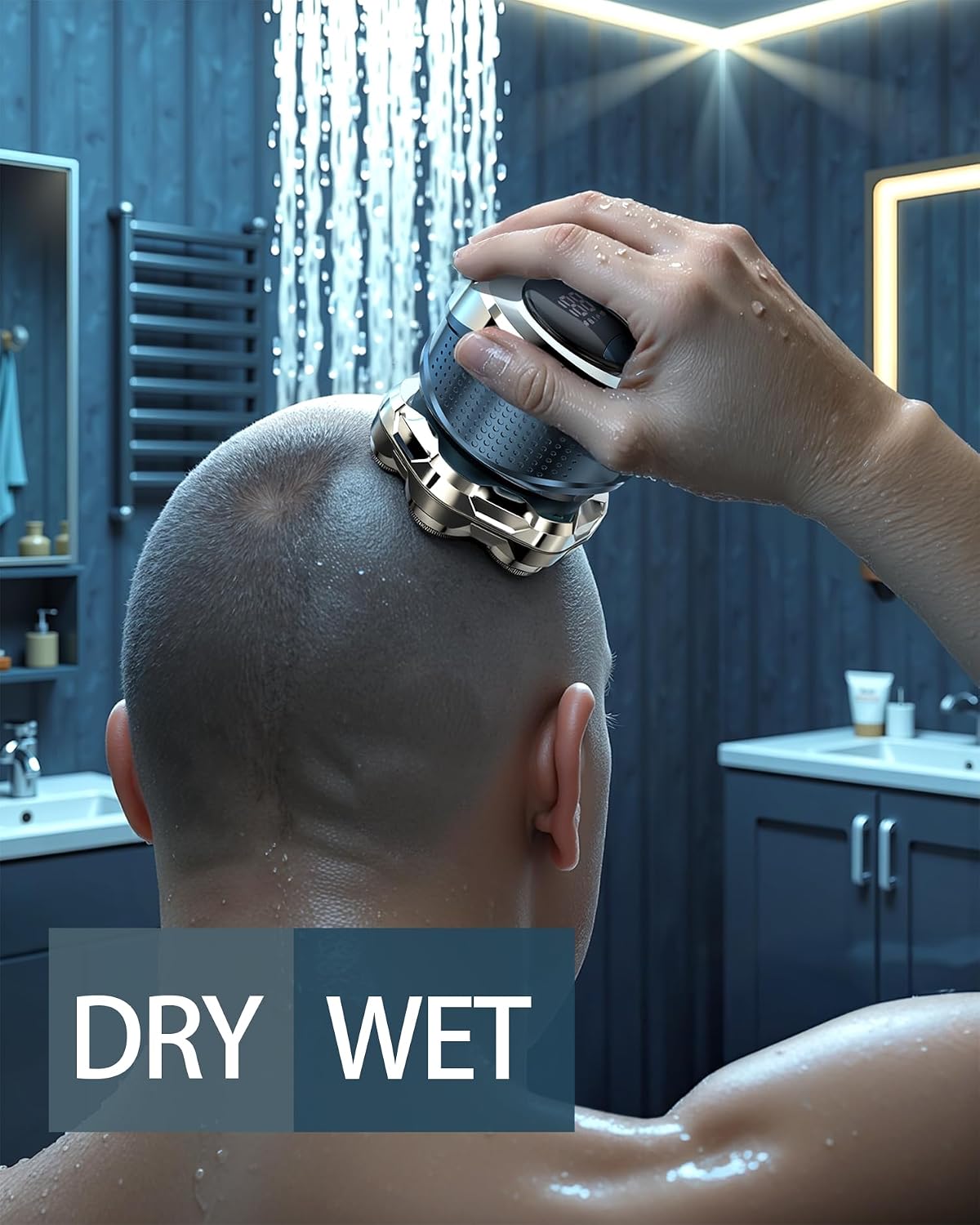 Head Shavers for Bald Men - IPX7 Waterproof Electric Razor with 7D Floating Blades | Wet/Dry Grooming Kit