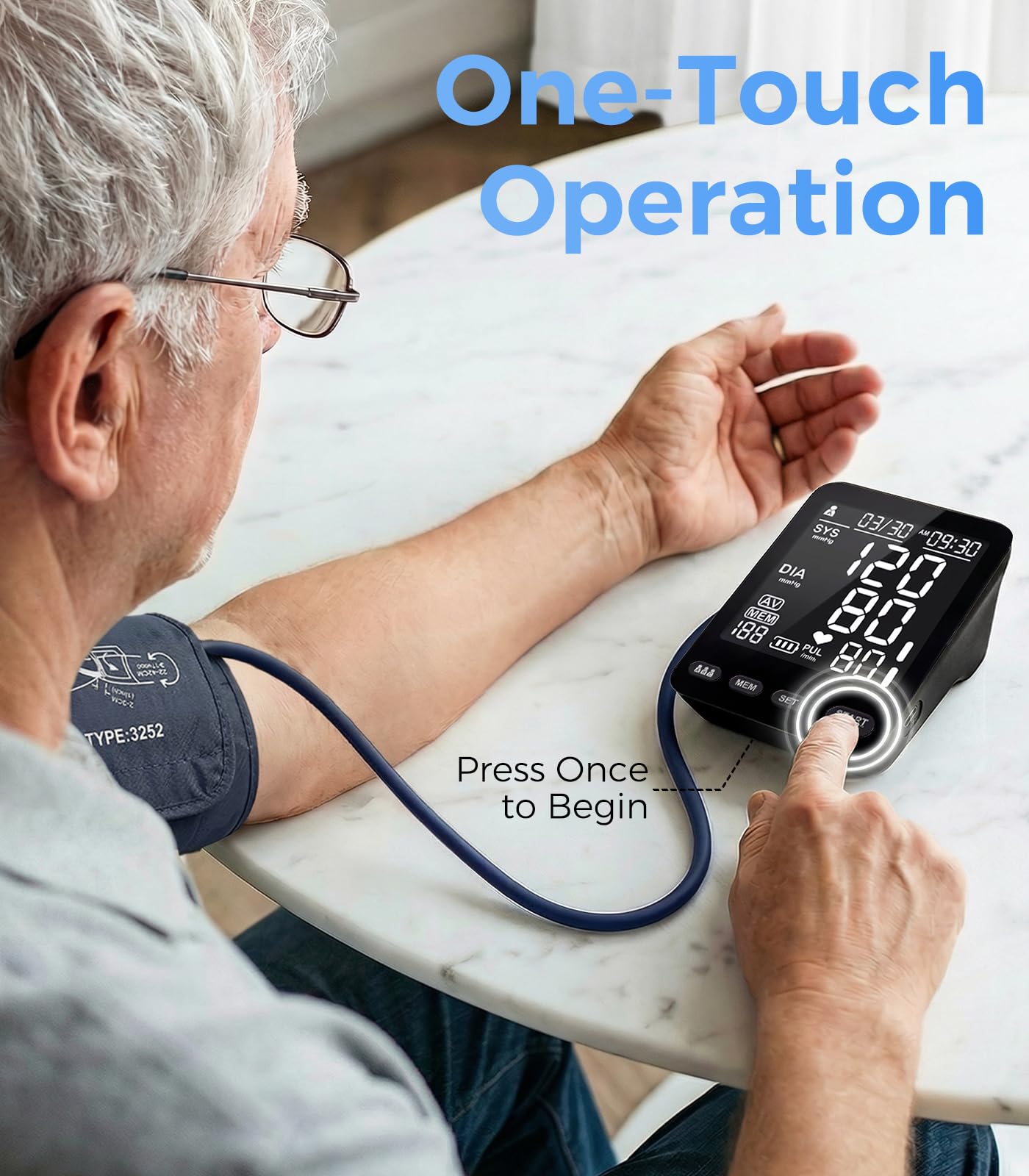 YONLO Blood Pressure Monitor, Automatic Blood Pressure Machine, Blood Pressure Monitors for Home Use, Upper Arm Blood Pressure Cuff 9-17 & 13-21in with Large Backlit Display, 3 Users 199 Sets Memory