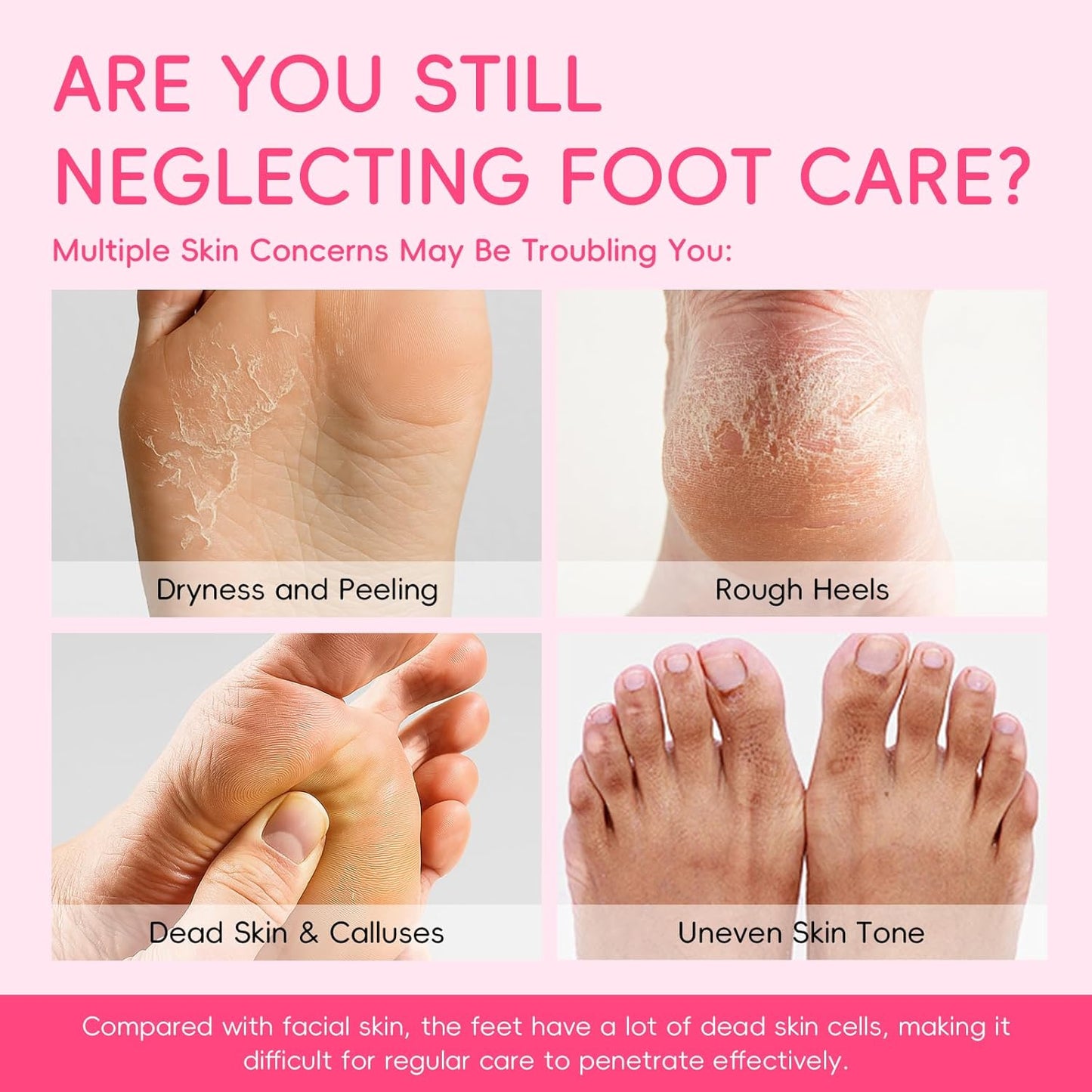 Sakura Moisturizing Foot Mask - Deep Hydration for Dry, Cracked Feet | 5 Pack of Softening Socks