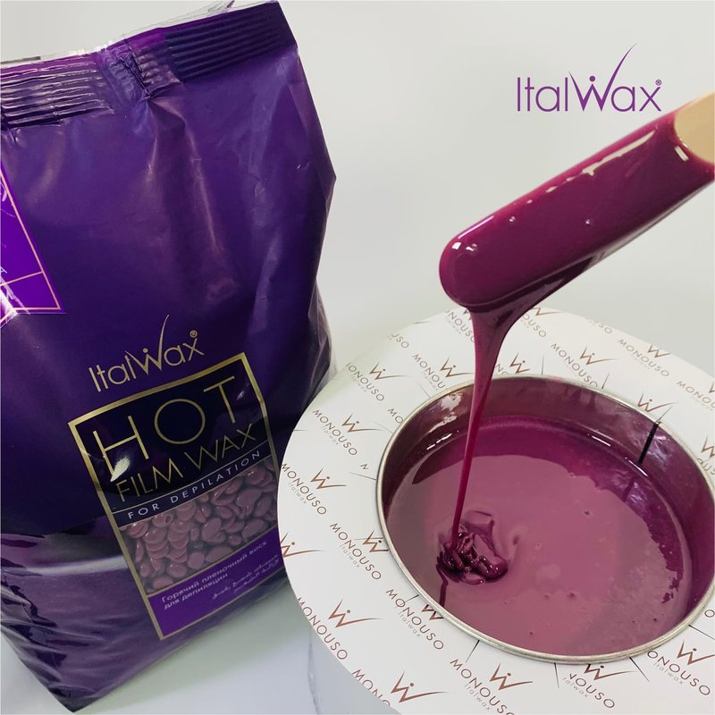 Italwax Classic Line Plum Hard Wax Beads 2.2 lb (1 kg) – Long Setting Stripless Wax for Beginners & Large Areas – Made in Italy