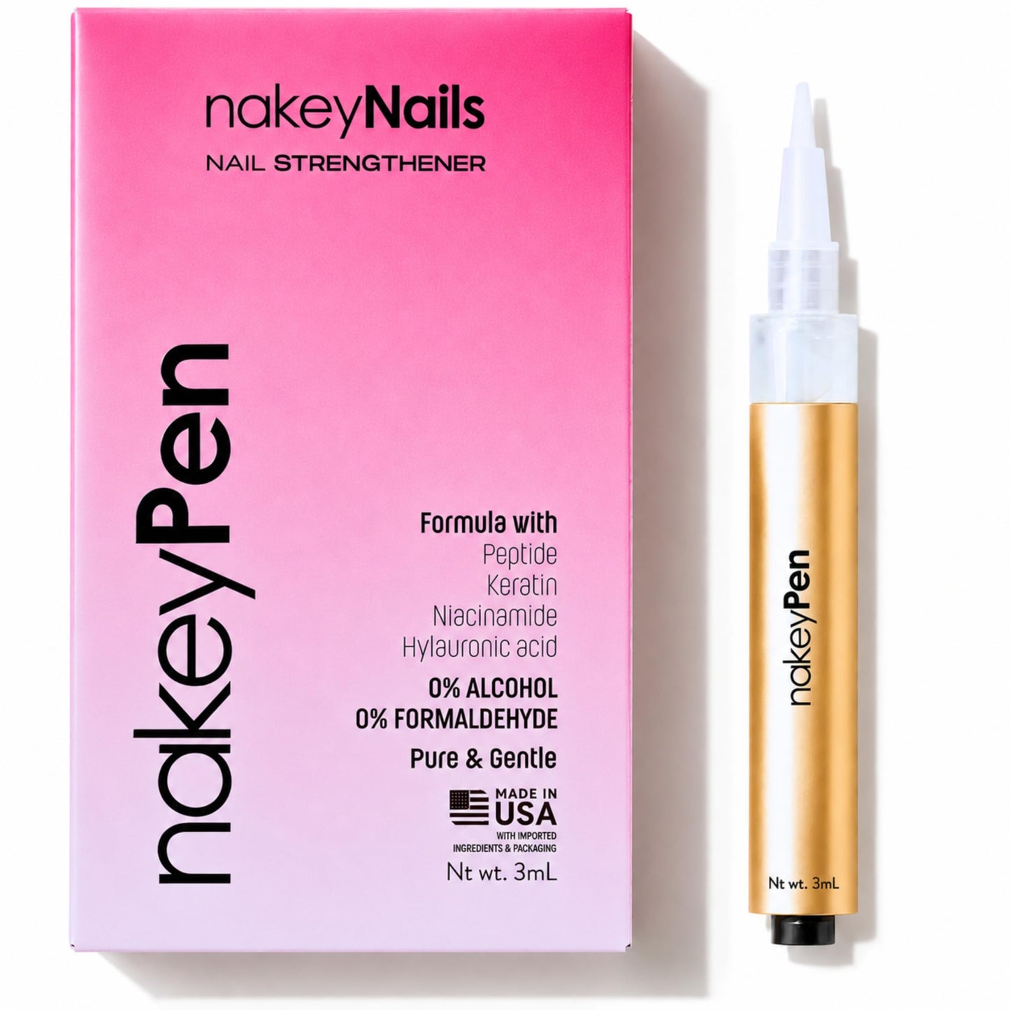 nakeyNails Complete Nail Recovery Treatment for Gel & Acrylic Damage from Within for Stronger, Healthier Nails | With Keratin, Peptides, Niacinamide & Hyaluronic Acid — 45-Day Supply