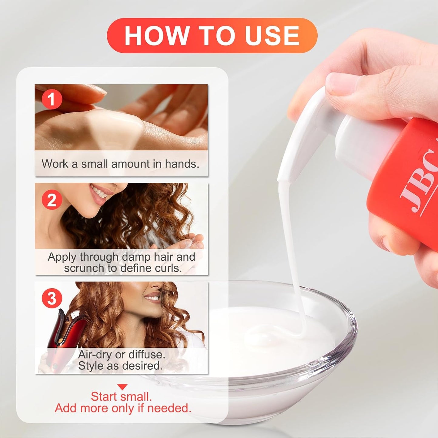Curl Defining Cream for Wavy & Curly Hair - Anti-Frizz Formula with Shea Butter & Vitamin B5 | 8.45 Oz