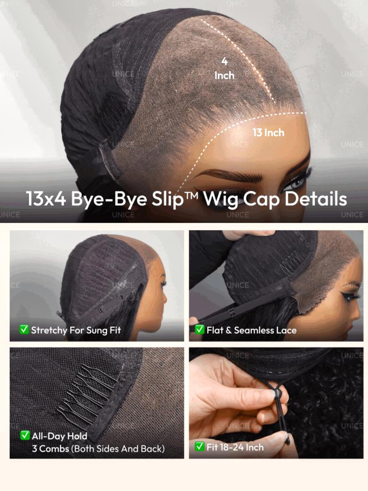UNICE 13x4 Lace Front Wig Human Hair Body Wave,Pre-Everything Glueless Wig Pre-Plucked Pre-Cut,Ash Brown Blonde Highlight Wavy Drawstring Wig, Face Framing Layers,No Slip,Ready to Wear 16 inch