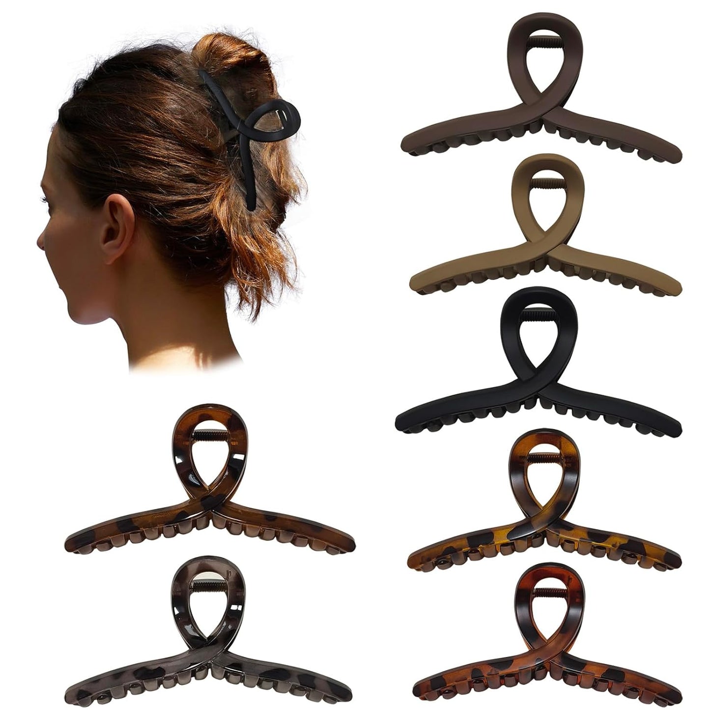 Extra Large Claw Clips - 5 Inch Jumbo No Slip Hair Clips for Thick Long Curly Hair | 2 Pack