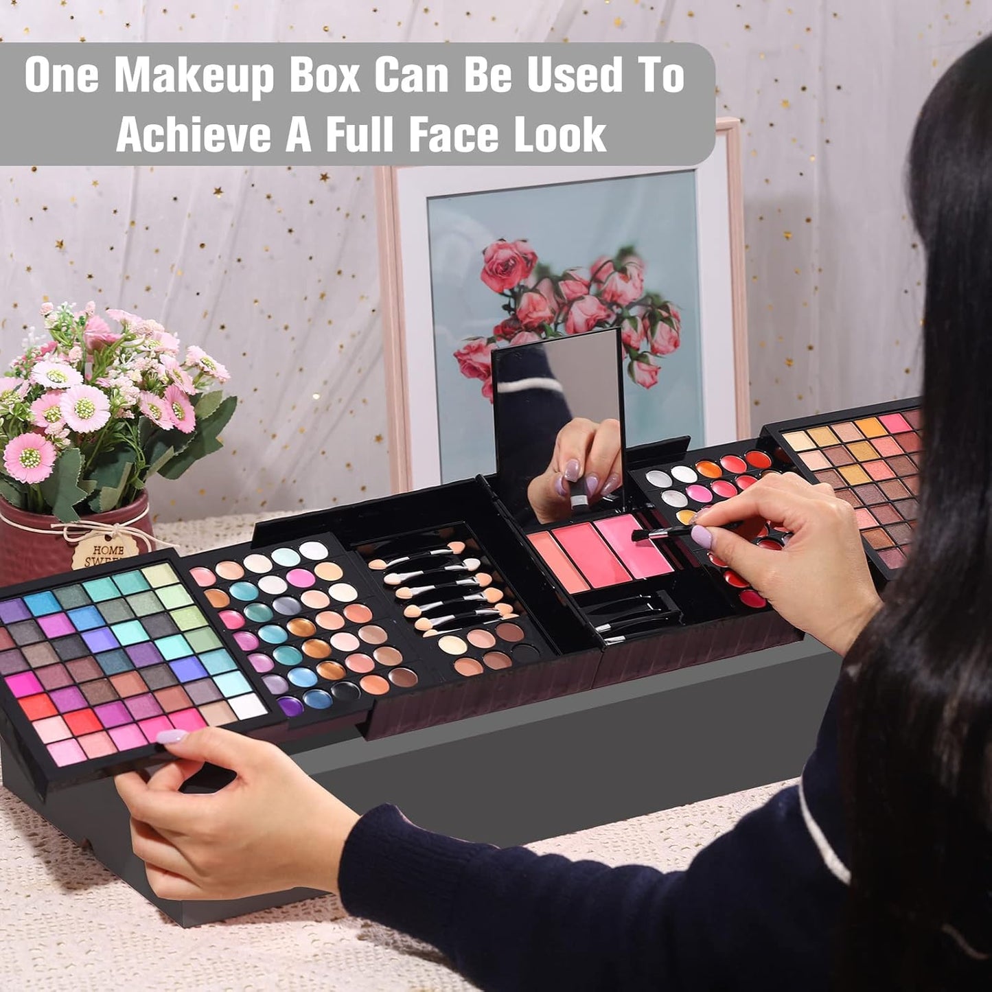 Professional Makeup Kit for Women | 177 Colors All-in-One Palette with Mirror, Brushes & Accessories