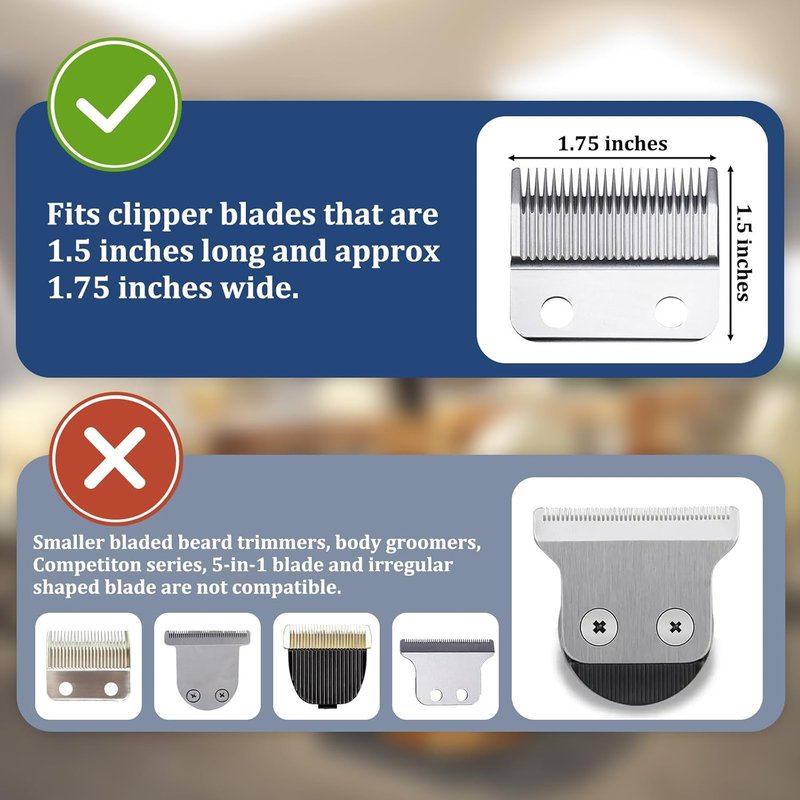 Clipper Guards Set - Compatible Replacement for Wahl Clippers | 4-Piece Extra Long Hair Guides - 2", 1.75", 1.5", 1.25" Black