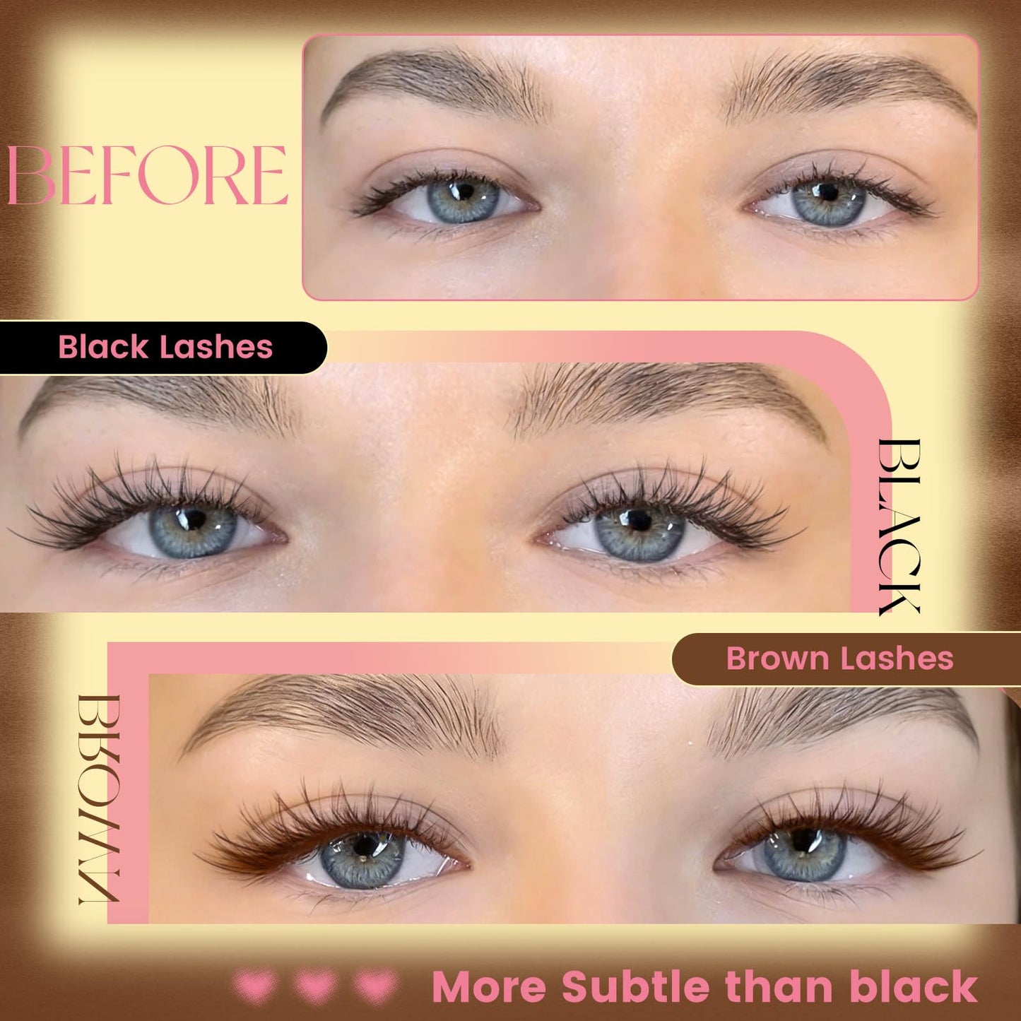 PRO LASHBEAUTY Brown Lash Clusters Spider Lash Extensions Wispy Eyelash Clusters Natural Lashes Clusters for Everyday Wear Beginner Friendly Dark Brown Cluster Eyelash Extensions(Breeze,8-16mix)