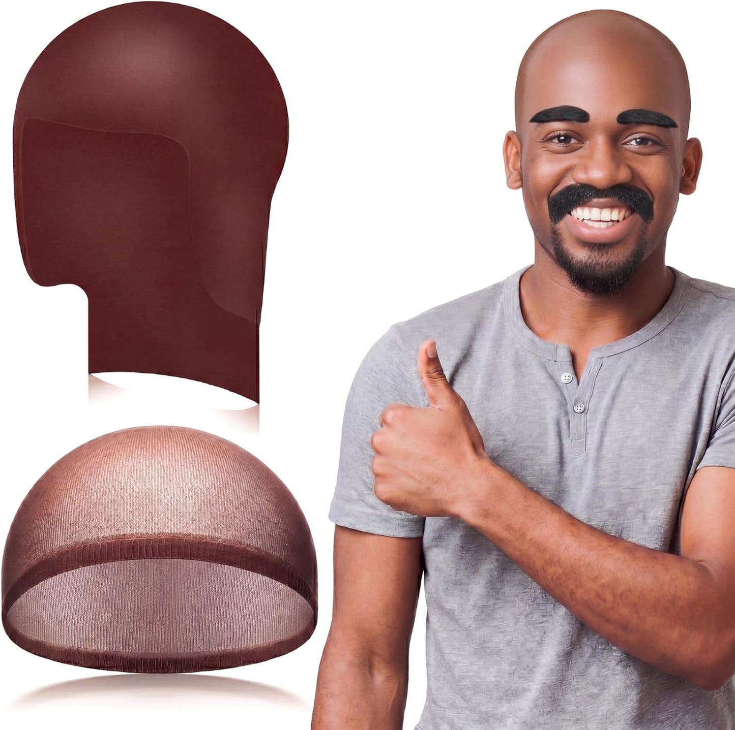 Bald Cap for Halloween | Nylon Wig Cap for Makeup & Cosplay - Unisex, Comfortable Fit