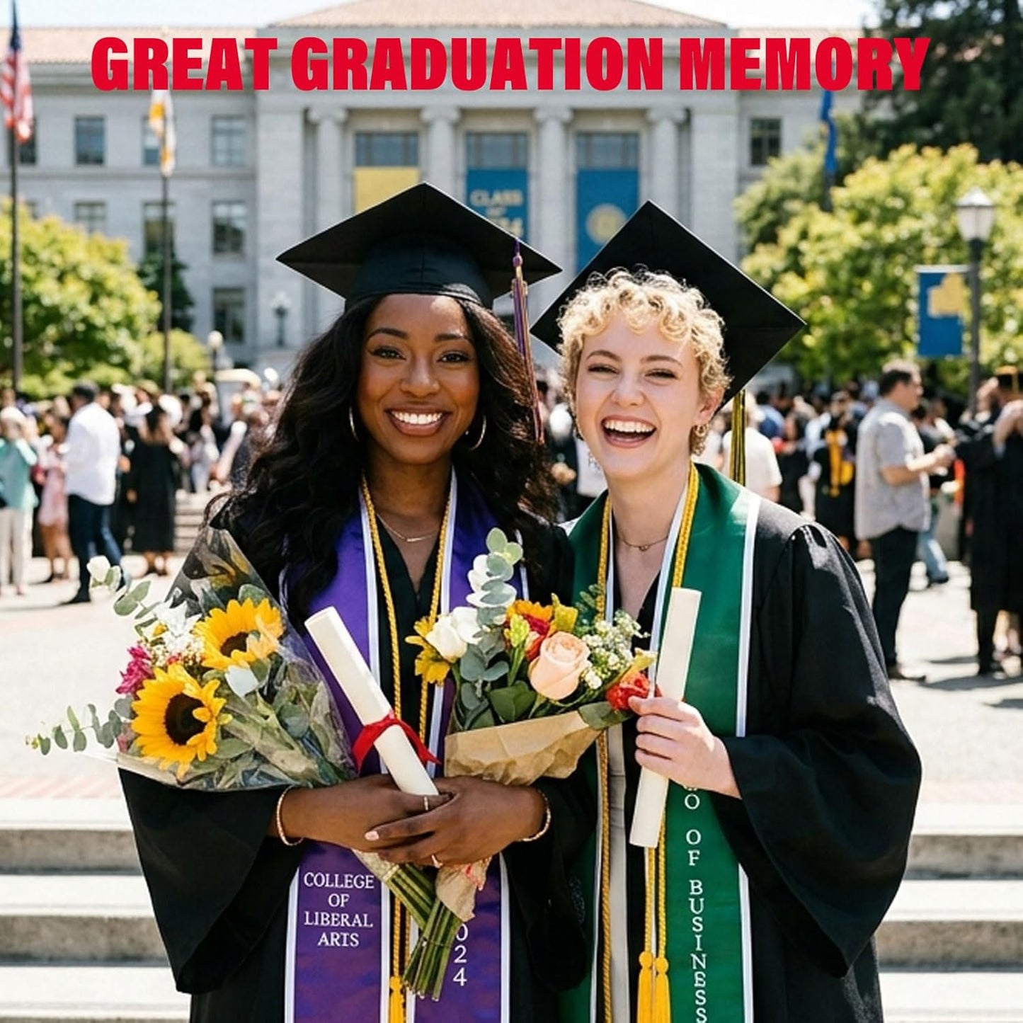 Graduation Cap Headband - No-Slip Comfortable Design with Premium Hook and Loop Fastener | Fits Most Head Sizes