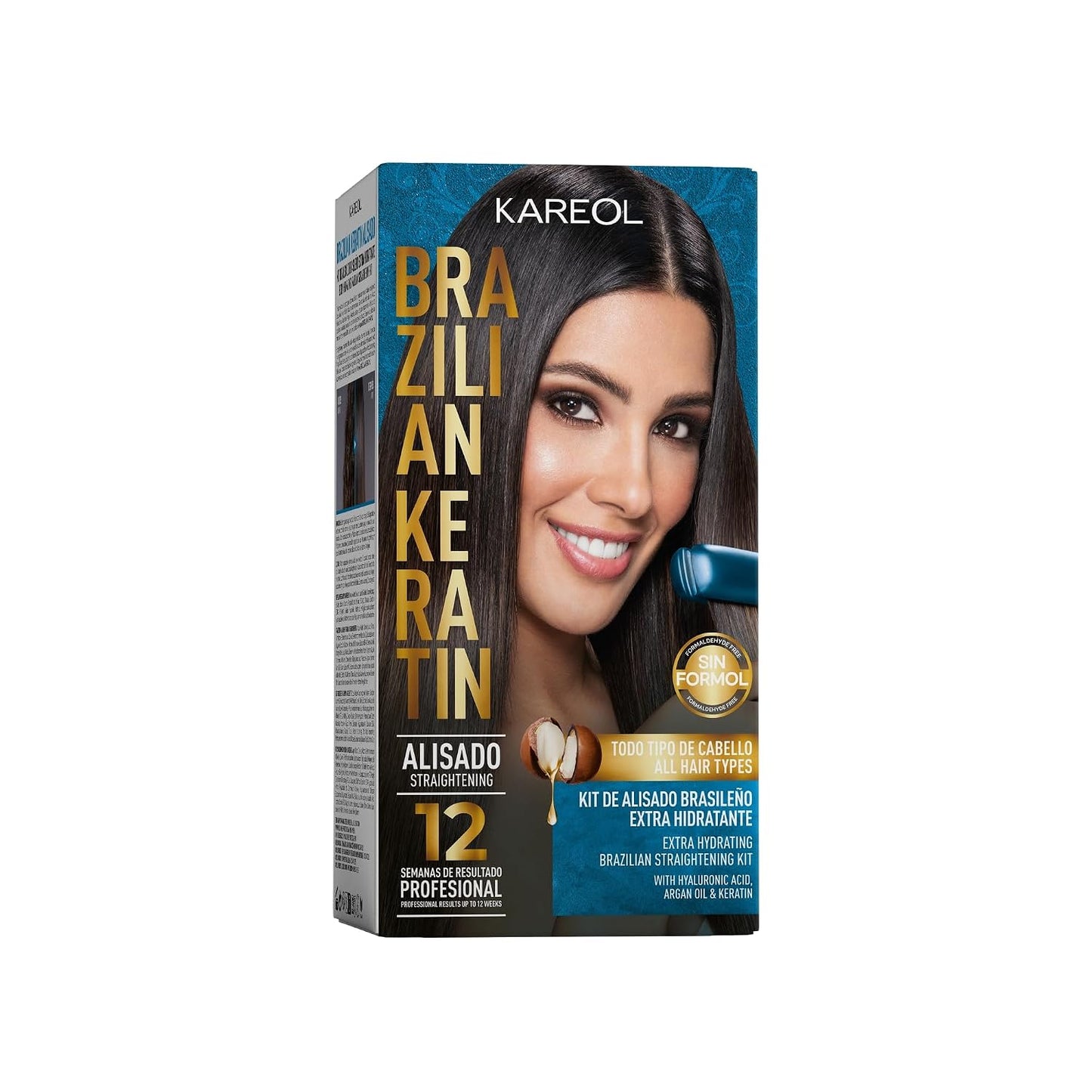 Brazilian Straightening Kit - Extra Hydrating Keratin Treatment with Hyaluronic Acid & Argan Oil | Formaldehyde Free