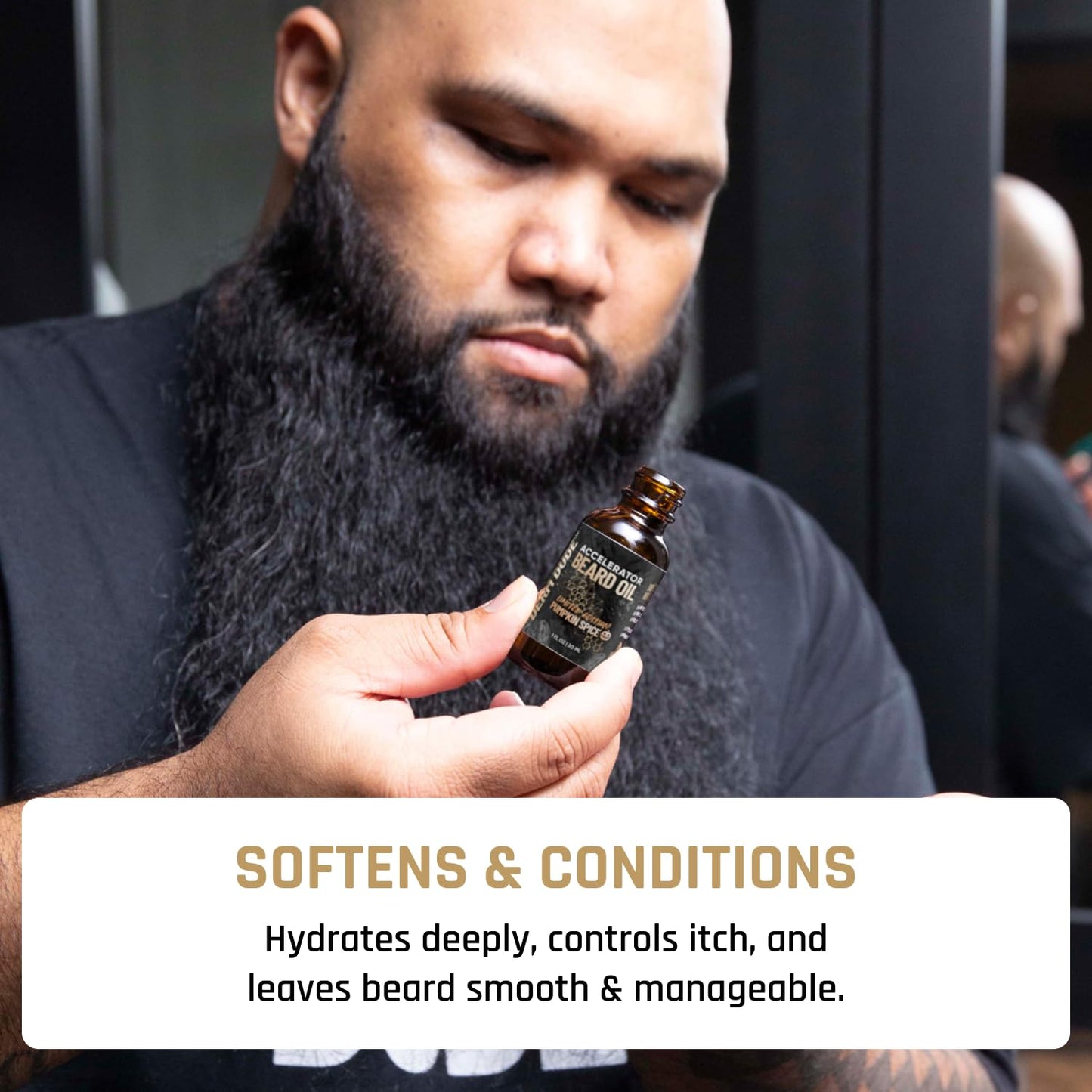 Derm Dude Accelerator Beard Growth Oil for Men | With Castor Oil & Jojoba Oil for Hair Growth | Promotes Thicker Fuller Beard | Hydrate & Soften Facial Hair, Non-Greasy - Pumpkin Spice 1oz