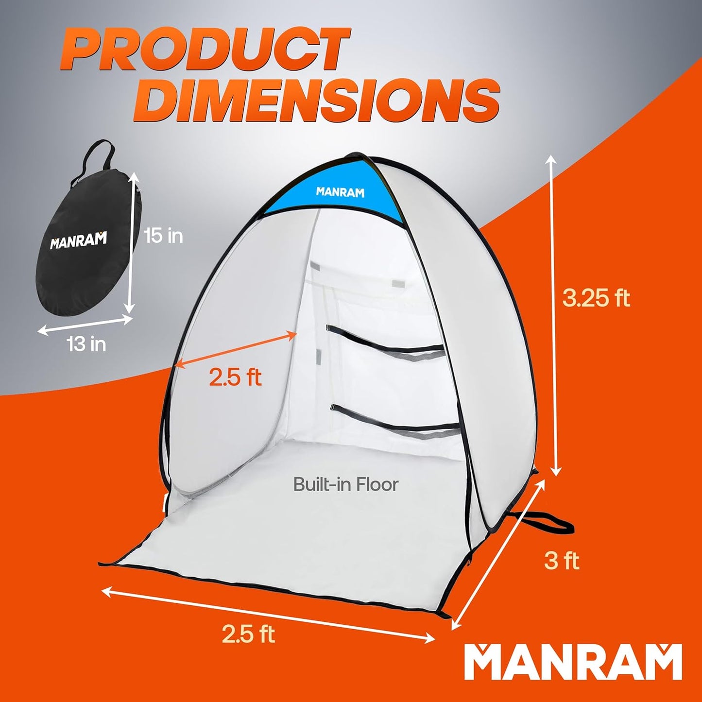 Portable Paint Tent - Small Paint Booth for DIY Projects | Built-in Floor & Storage Bag (2.5x2.5x3.25 ft)