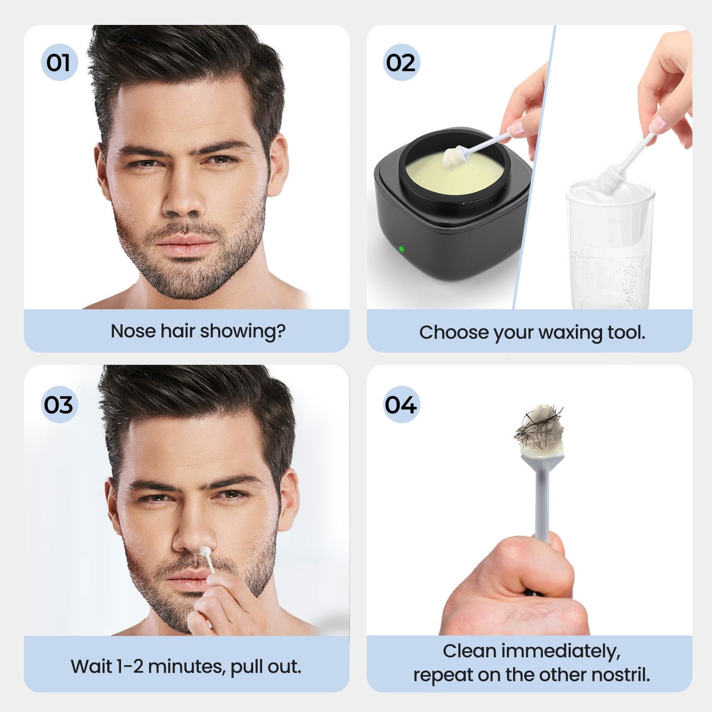 AUZEAL Nose Wax Kit With 90 Nose Waxing Sticks