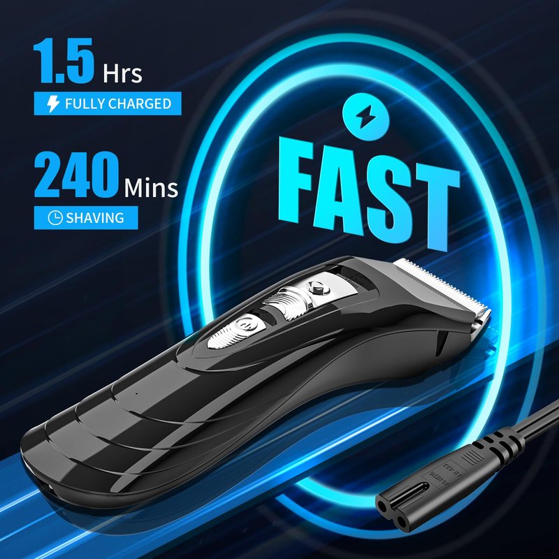 HAUSBELL Cordless Rechargeable Hair Clippers for Men, Women & Kids - Adjustable 4-Position Blade, Beard Trimmer, Professional Home Hair Cutting Kit with Travel Case, Barber Clippers