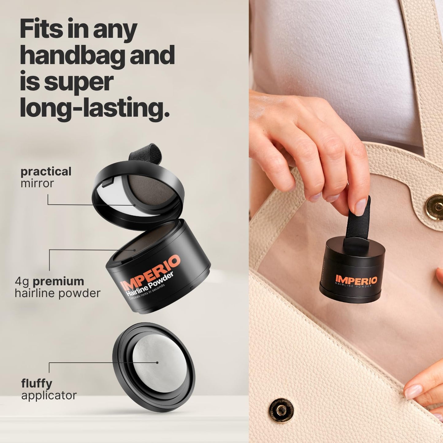 Root Touch Up Hair Powder - Conceal Hair Loss Instantly | Water-Resistant Hairline Powder for Thinning Hair (Black)