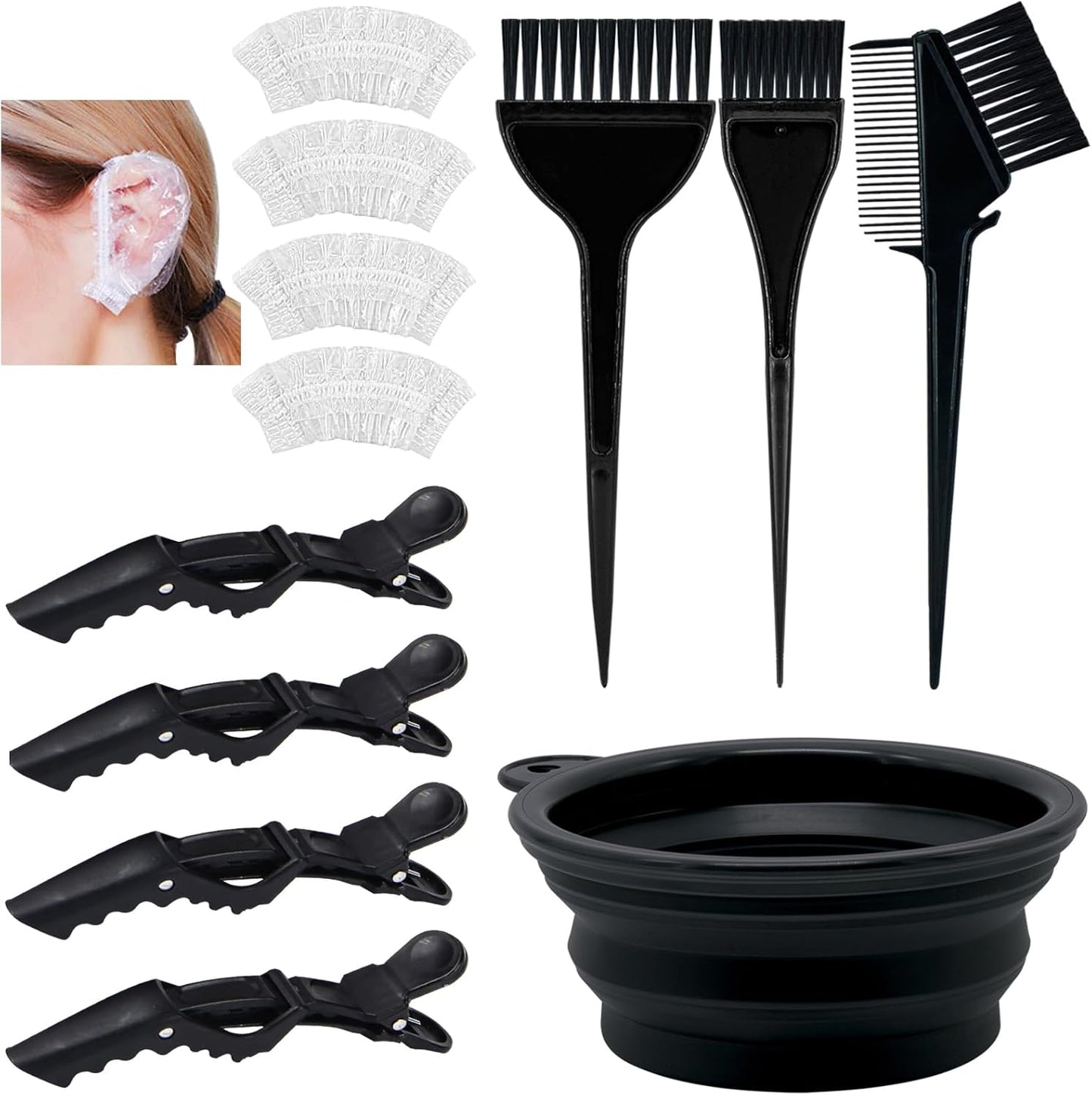 Xarchy 12 Pcs Hair Bleach Kit - Professional Hair Coloring Set with Brush, Bowl & Clips | Perfect for Home Highlights