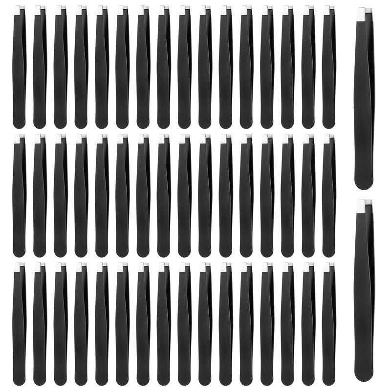 50 Pcs Eyebrow Tweezers Set Stainless Steel Slant Tip Tweezers Professional Precision Eyebrow Plucking Grooming Ingrown Growing Hair Remover for Women and Men Facial Hair