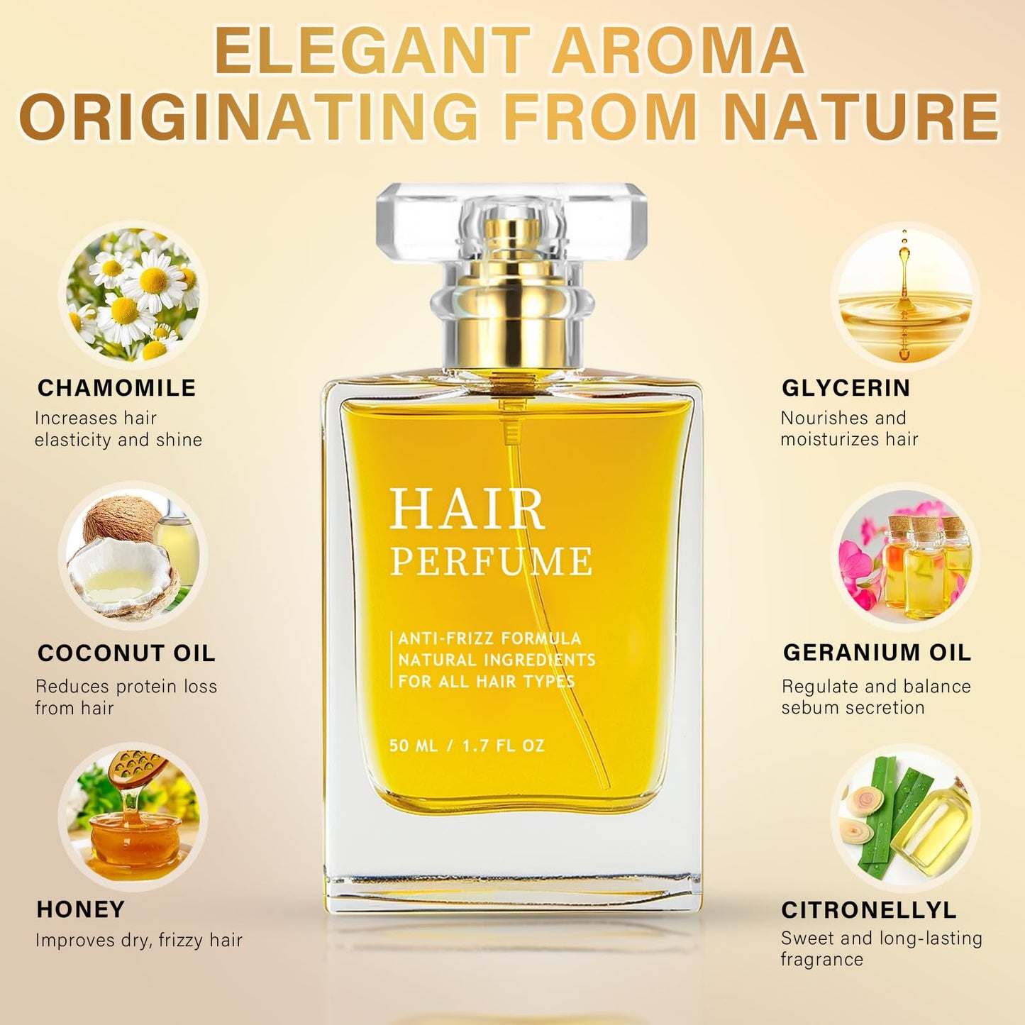 AETHEREVE Hair Perfume for Women, 50mL Long Lasting Pheromones Perfume for Women, Lightweight Fragrance Spray for Dry and Frizzy Hair Care