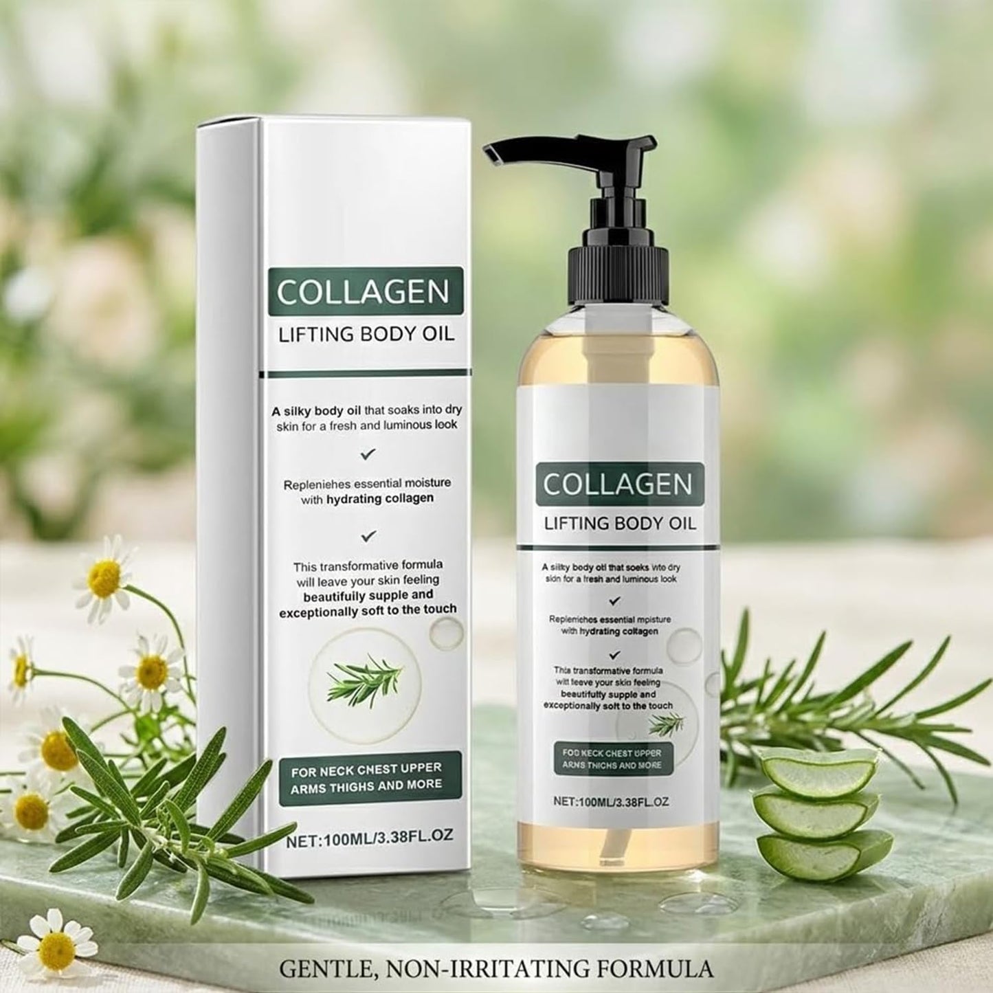 Collagen Lifting Body Oil - Hydrating Anti-Aging Moisturizer for All Skin Types | 3.8 Fl Oz