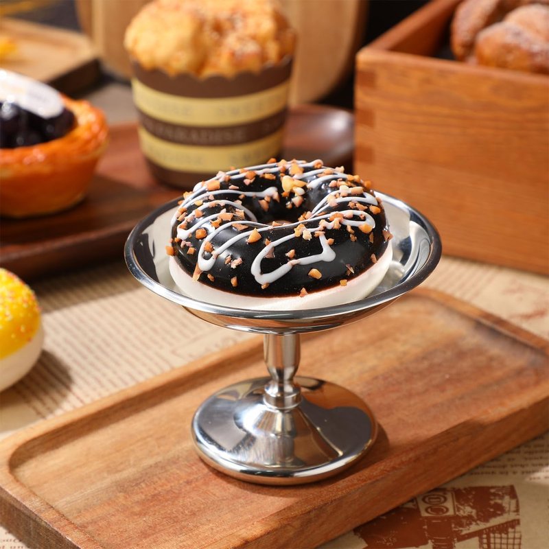 Angoily 2Pcs Mini Sliver Bowls Stainless Steel Ice Cream Dessert Cup Parfait Sundae Trifle Bowl Footed Sauce Cup for Nuts Fruit Pudding Snack Cereal Party Favors