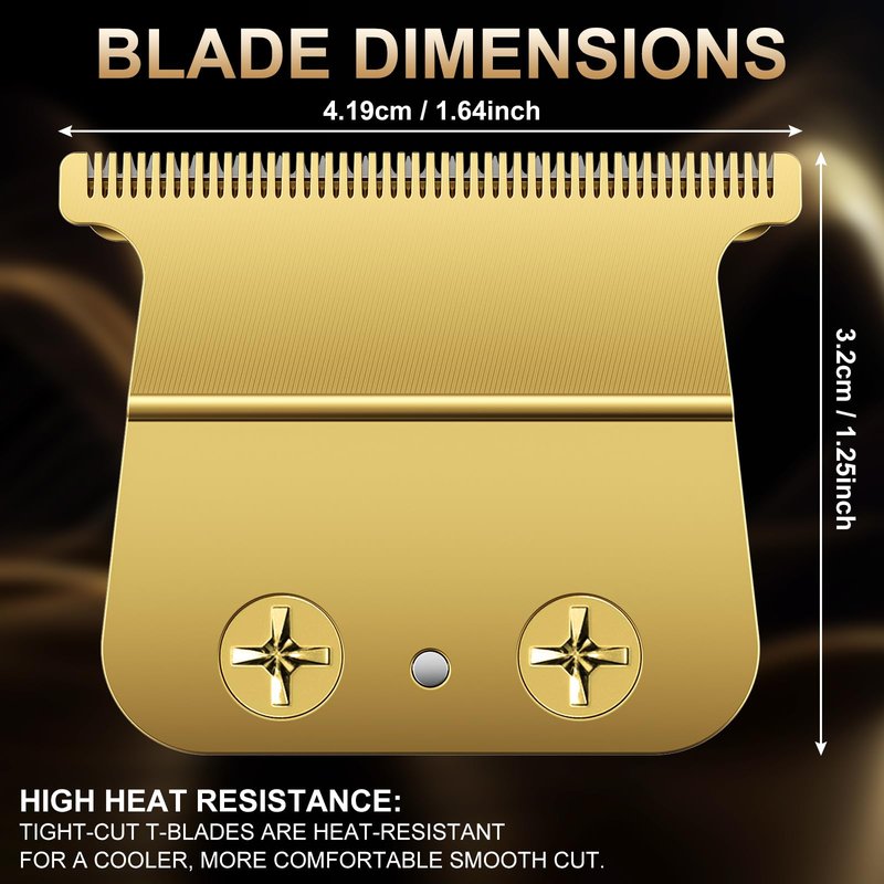 Replacement Hair Trimmer Blades Compatible with BaByliss FX787, FX799, FX726, FX729, FX707Z, DLC 2.0 Standard & Fine, Tooth T-Blades for Precision Hair Trimmers, Long-Lasting Barber Trimmer Blades