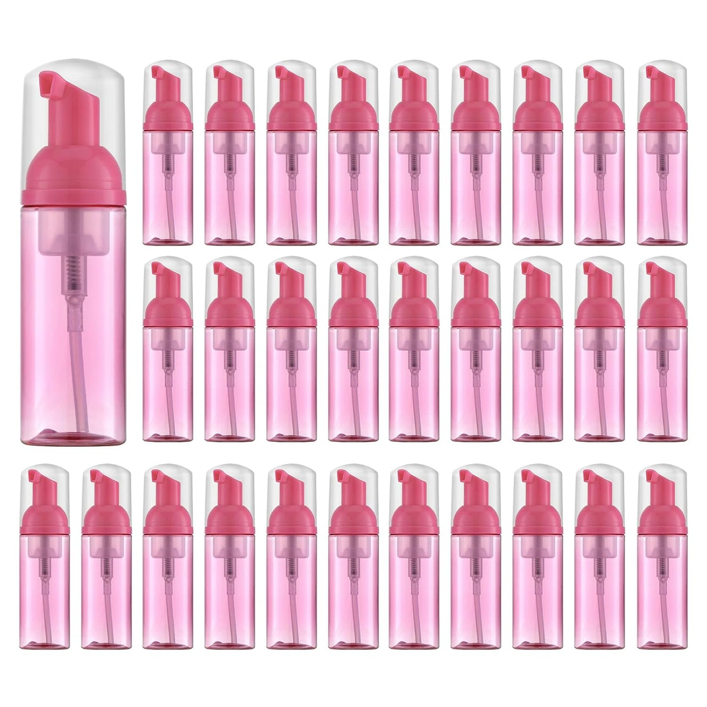 Foam Pump Bottle - Empty Travel Size Dispenser for Soap & Shampoo | Pink, 60ml, 3-Pack