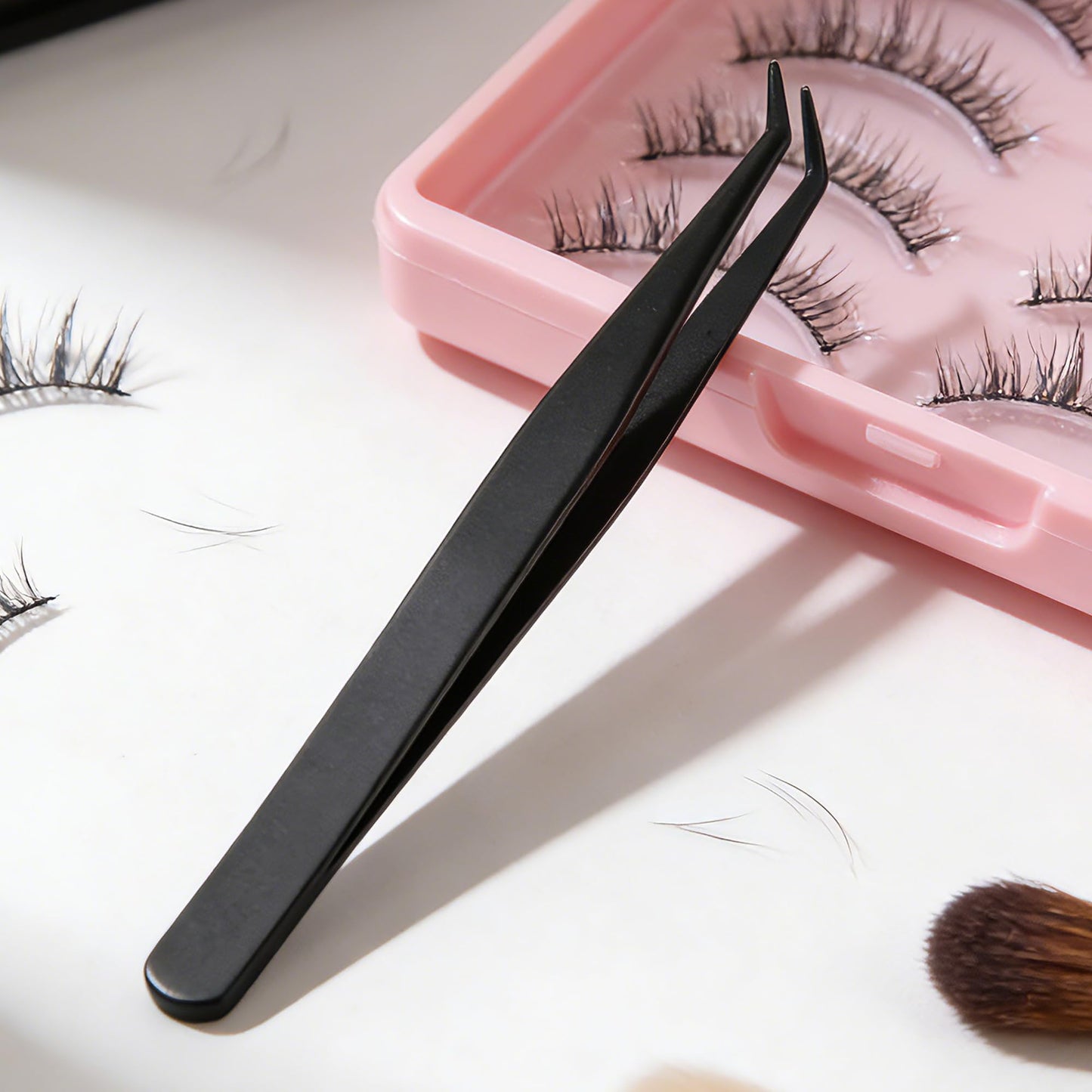 Black Stainless Steel Eyelash and Eyebrow Tools Set Precision Beauty Kit for Grooming Styling and Maintenance