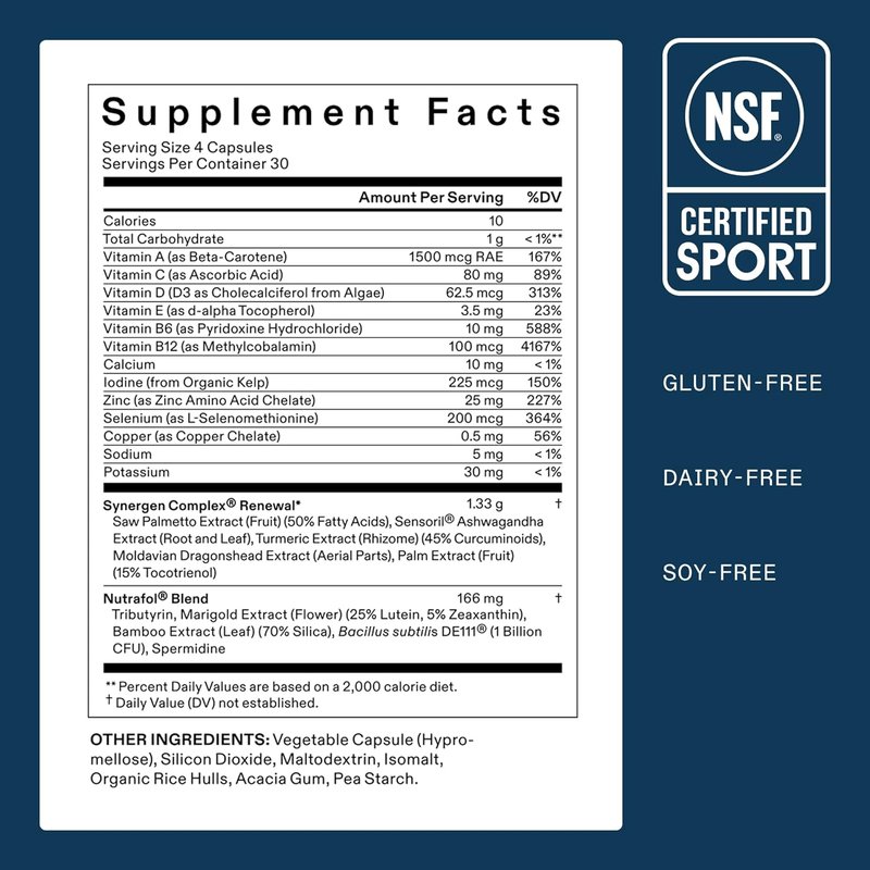 Nutrafol Men 50+ Hair Growth Supplements - Clinically Tested for Thicker Hair | 1 Month Supply