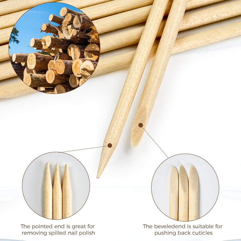 GOLD HONEY 360PCS Cuticle Pusher Wood in Boxed - 4.5 Inch Double Sided Orangewood Sticks for Nails Used - Professional Manicure & Cuticle Remover - Manicure Pedicure Tool