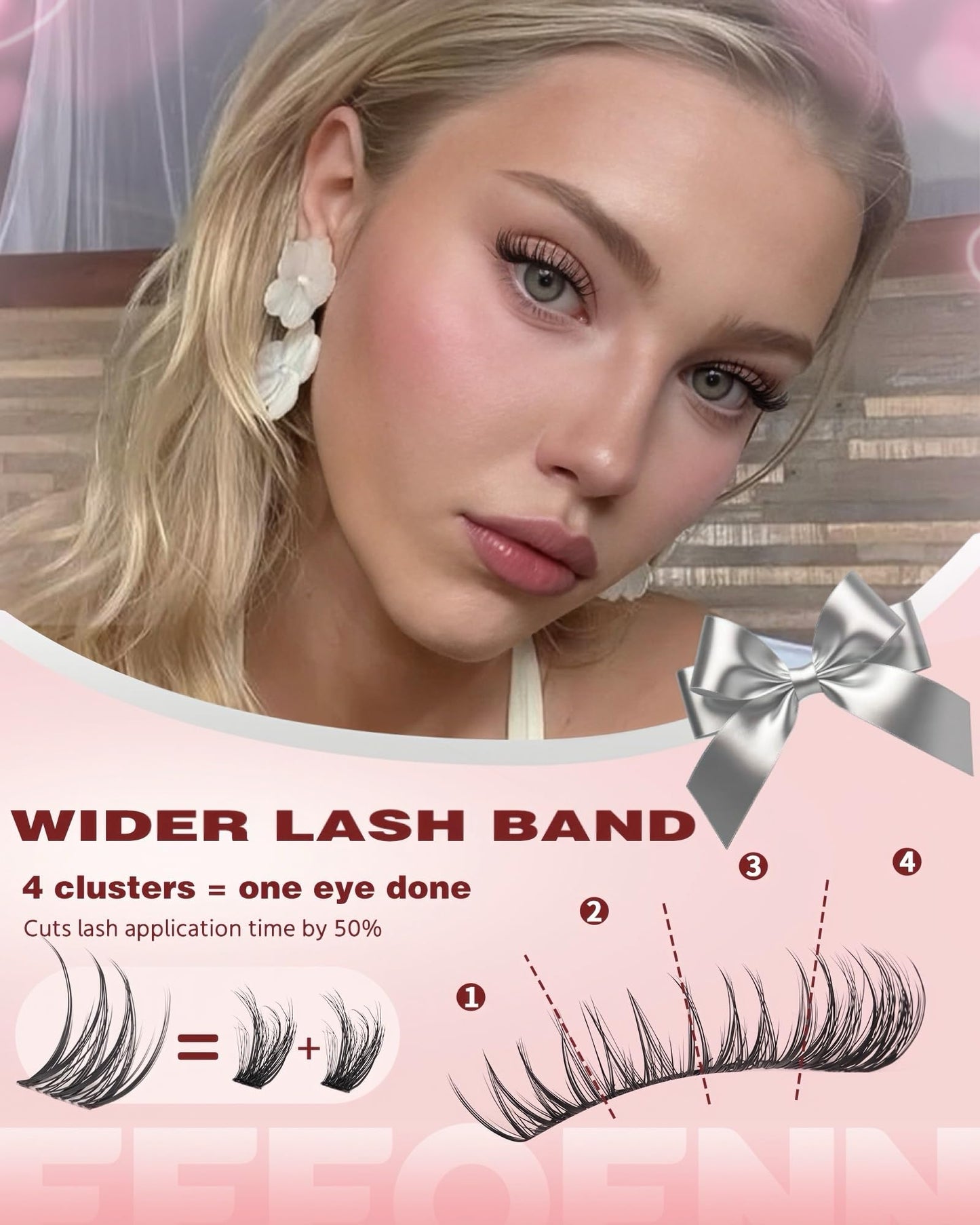 Natural Lash Clusters Short Cluster Eyelash Extensions Wispy Individual Lashes 8-12mm Lash Cluster Clear Band Clusters Lashes Natural Look DIY Eyelash Extension Pestañas Postizas Naturales